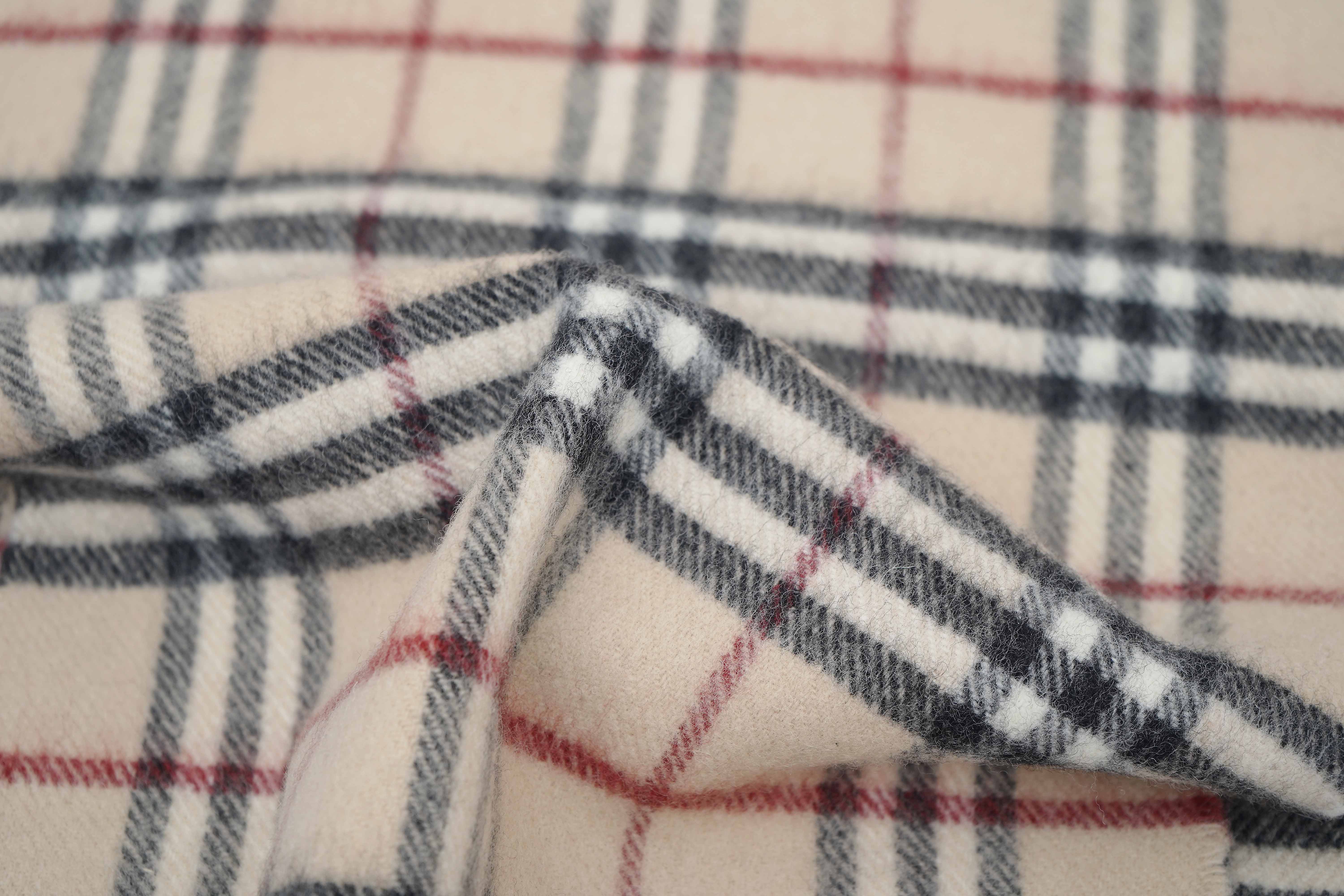 Classic Check Lambswool Beige Scarf