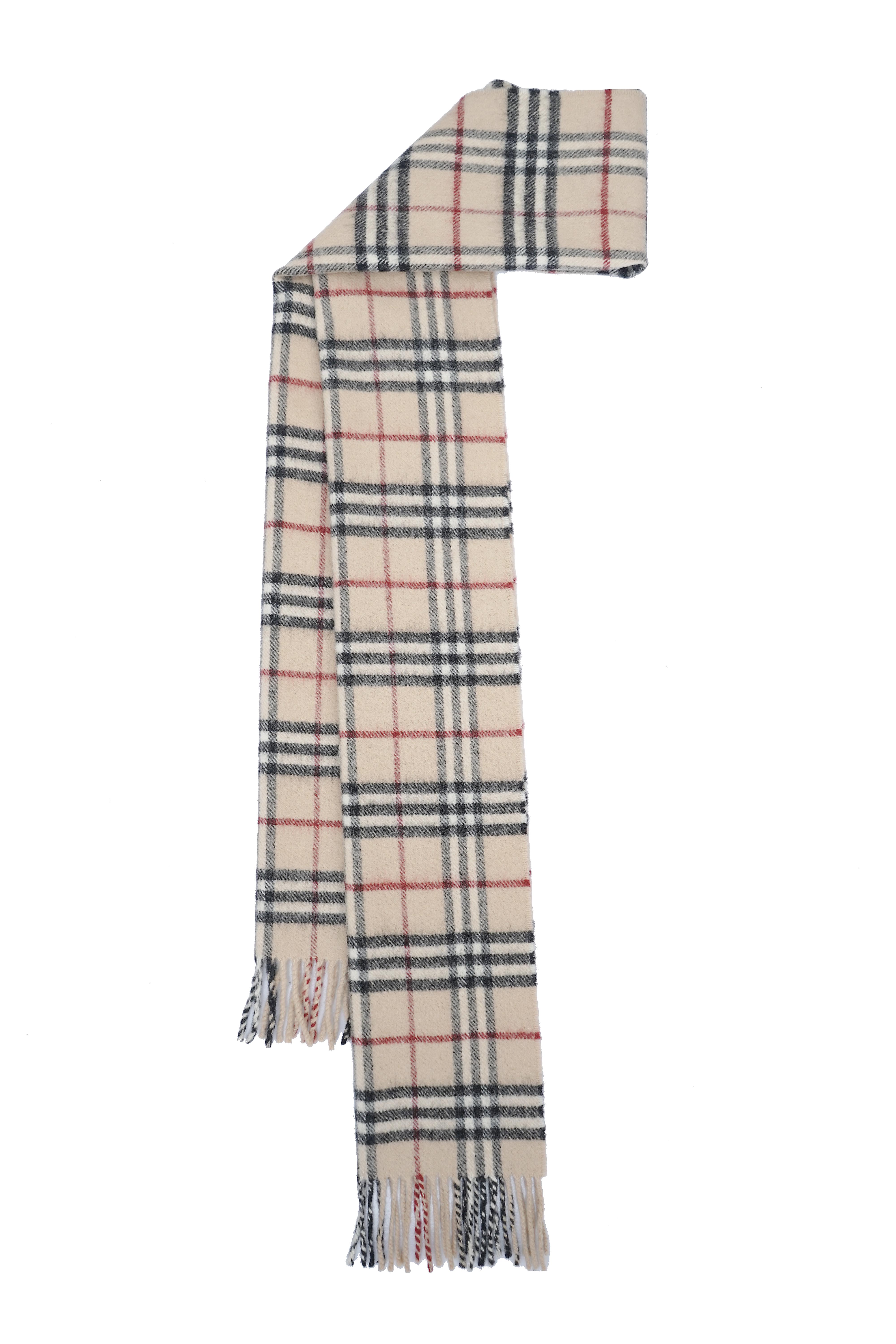 Classic Check Lambswool Beige Scarf