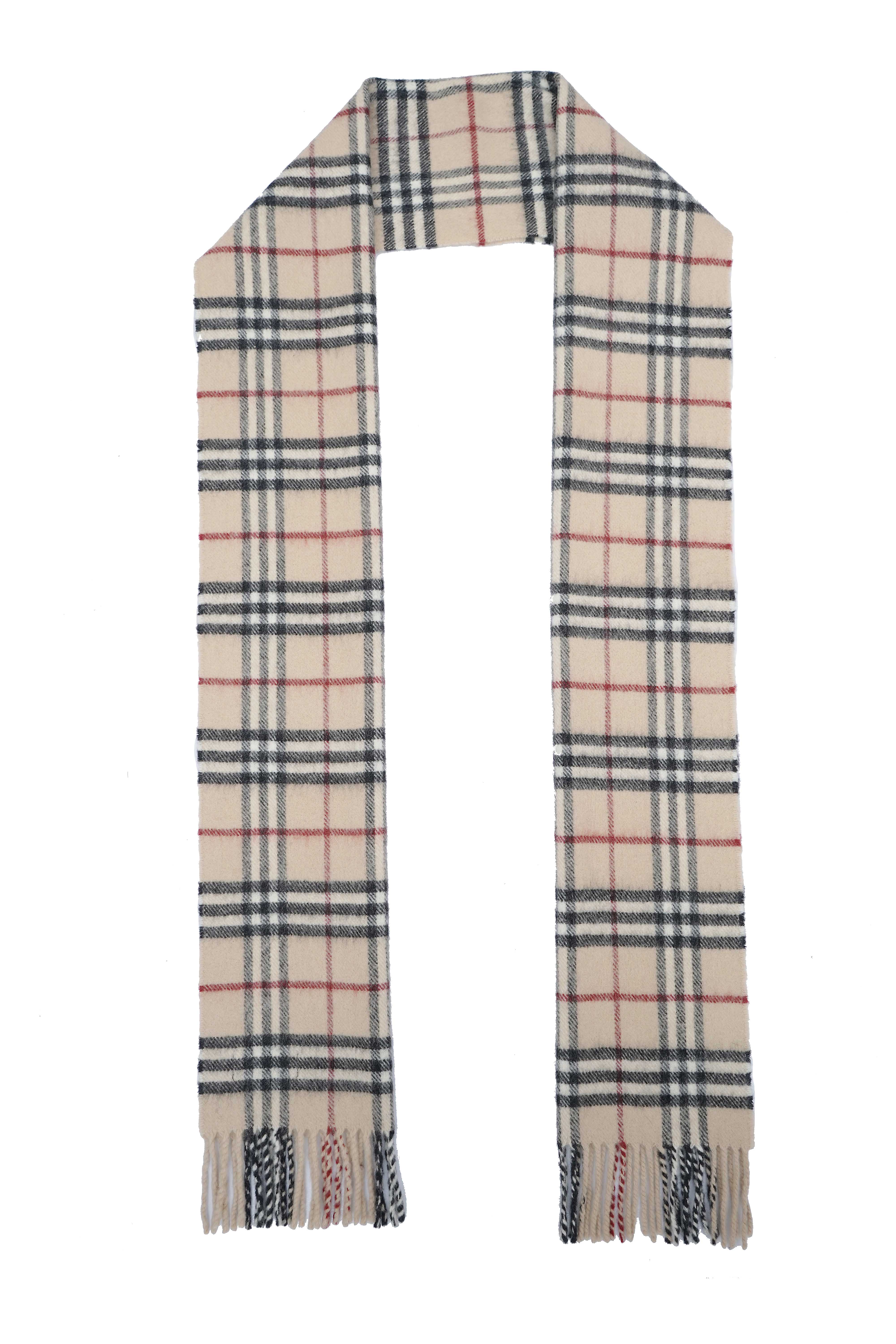 Classic Check Lambswool Beige Scarf