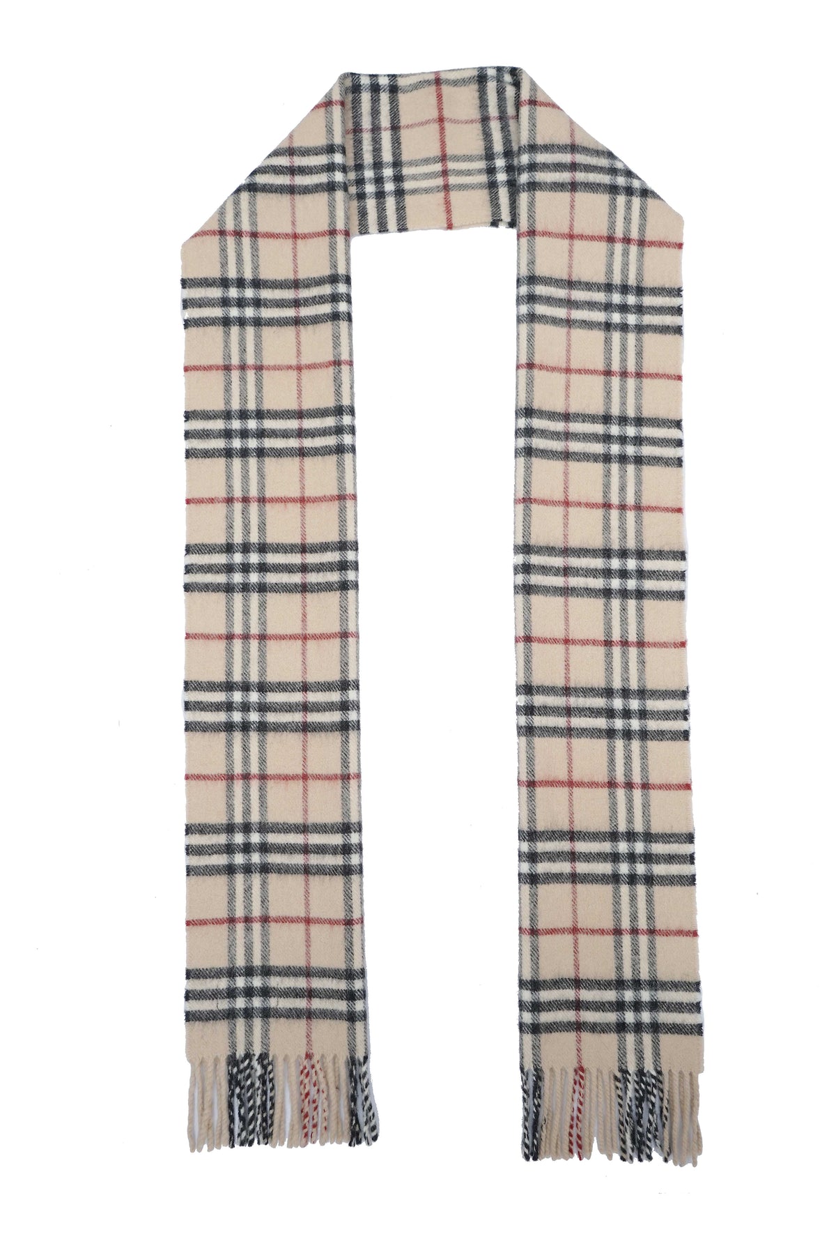 Classic Check Lambswool Beige Scarf