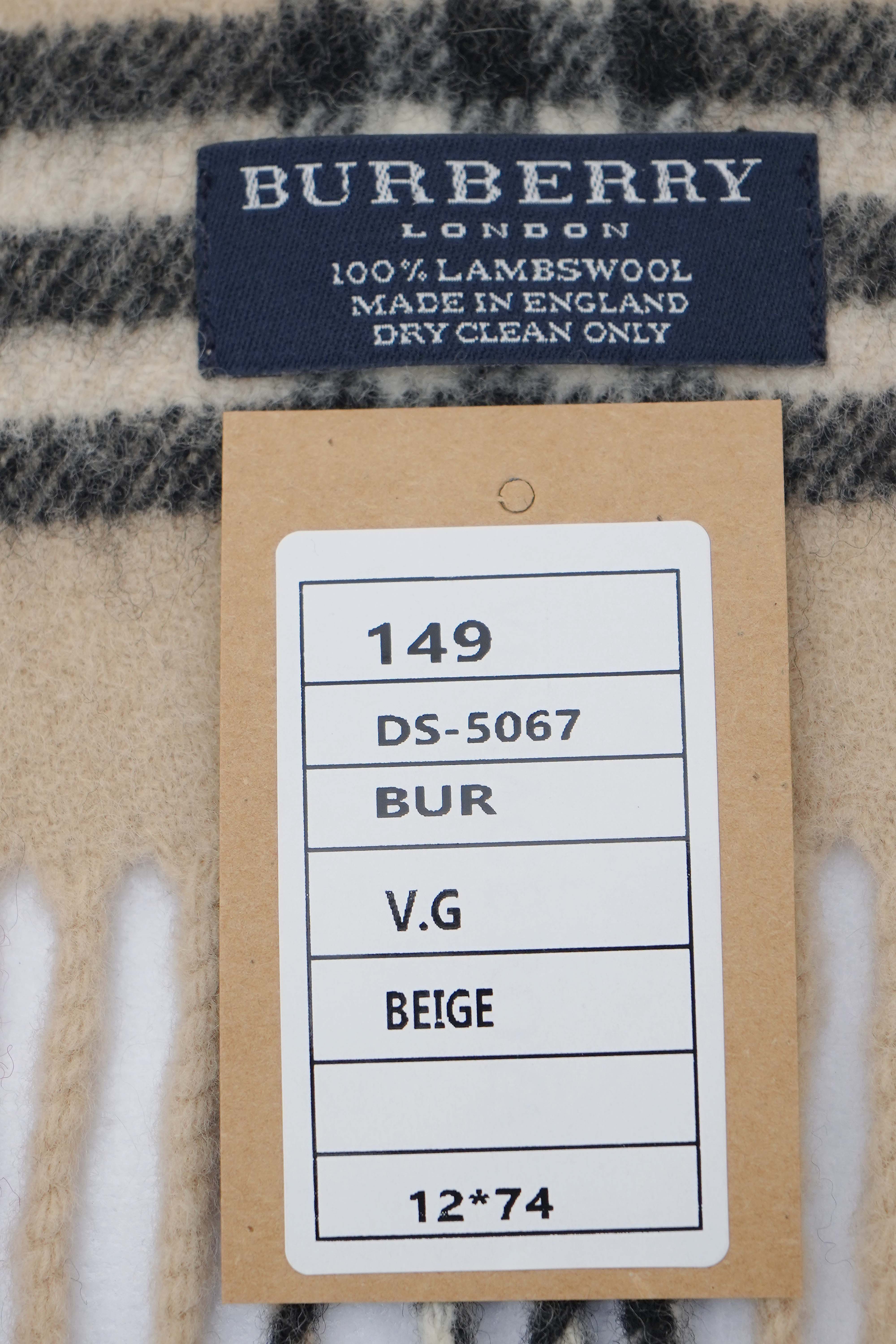 Classic Check Lambswool Beige Scarf