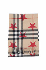 Burberry Pre-Owned Check Stars Print Cashmere Beige Scarf