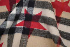 Burberry Pre-Owned Check Stars Print Cashmere Beige Scarf