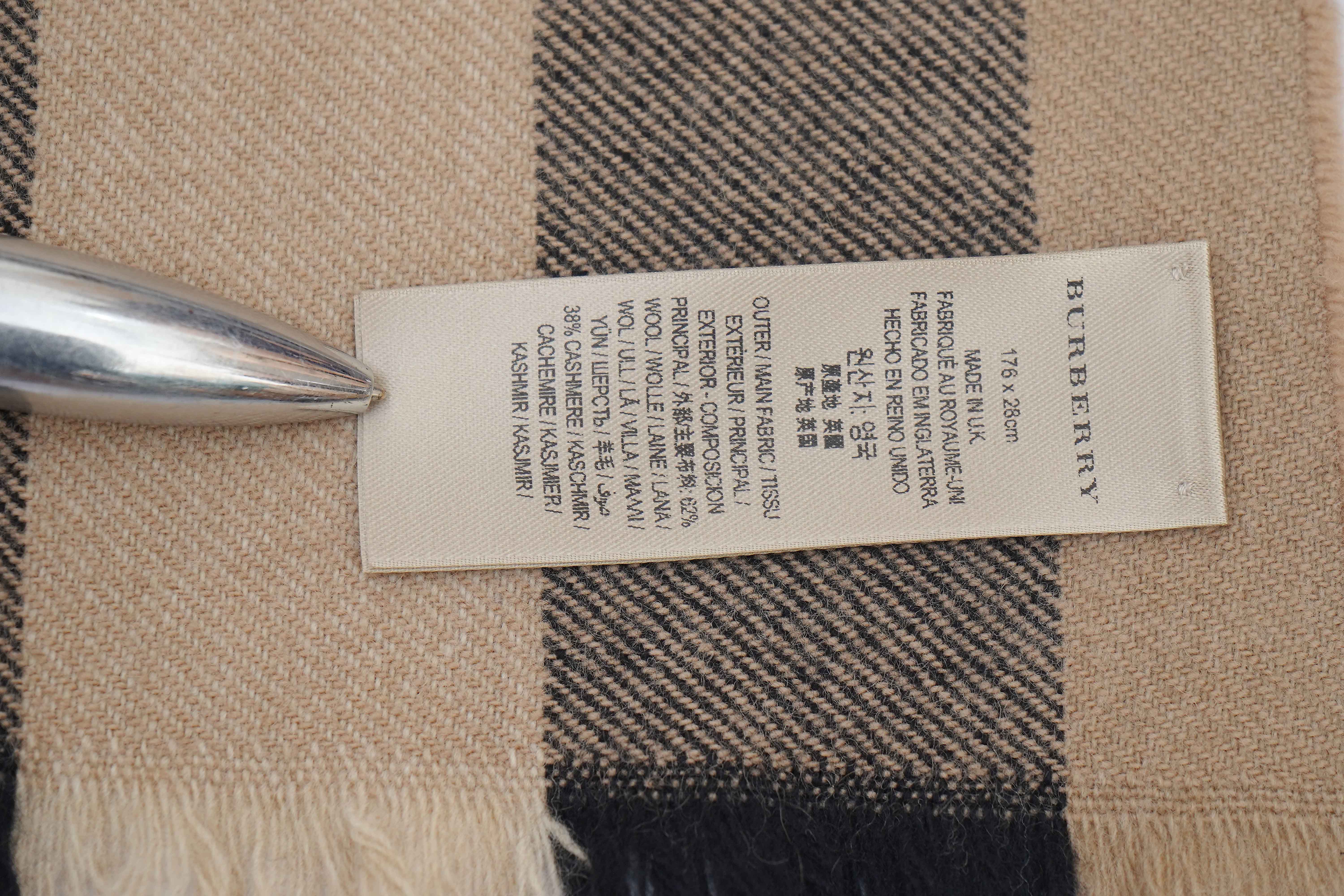 Classic Check Cashmere/Wool Beige Scarf