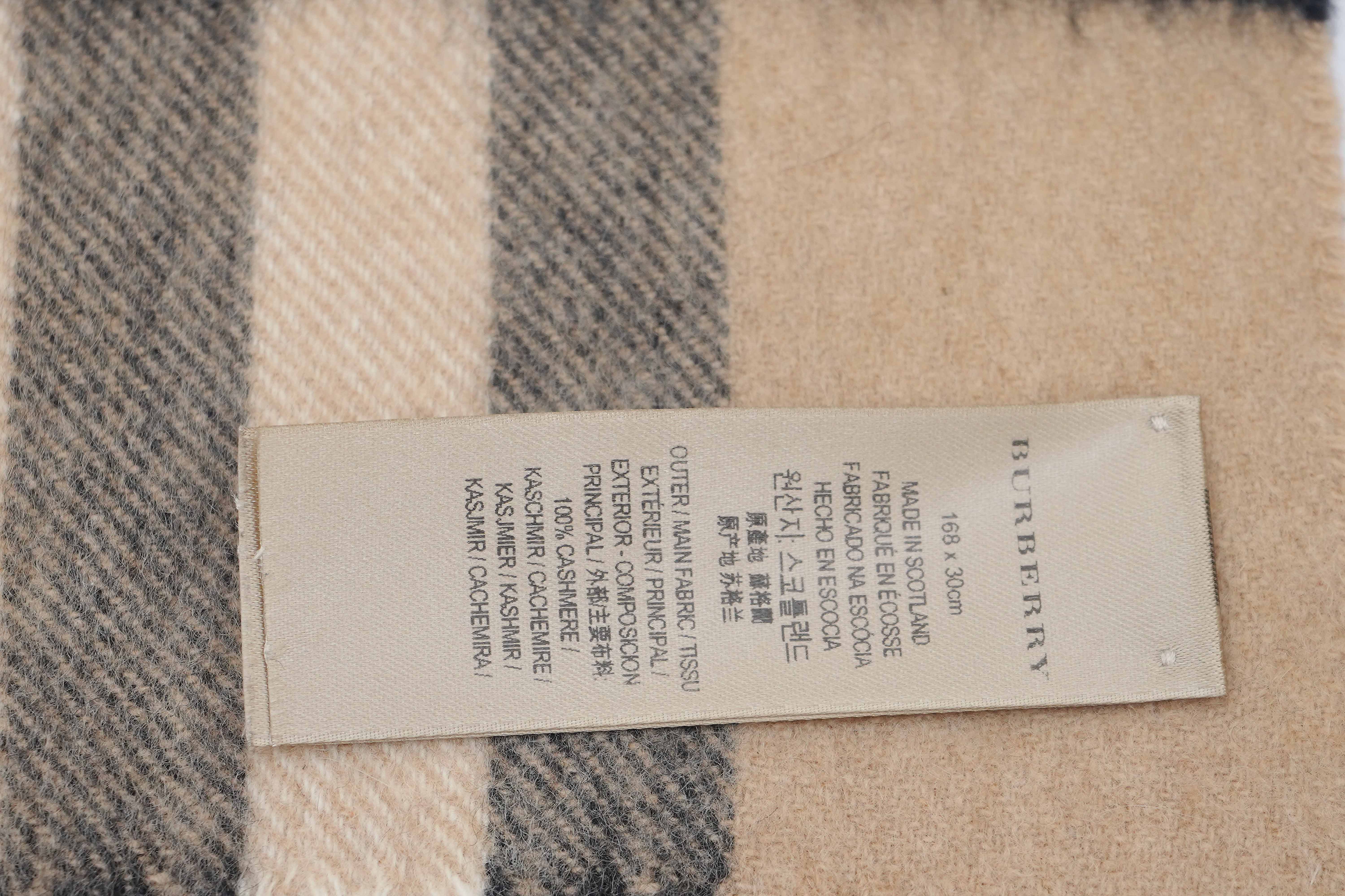 Classic Check Cashmere Beige Scarf