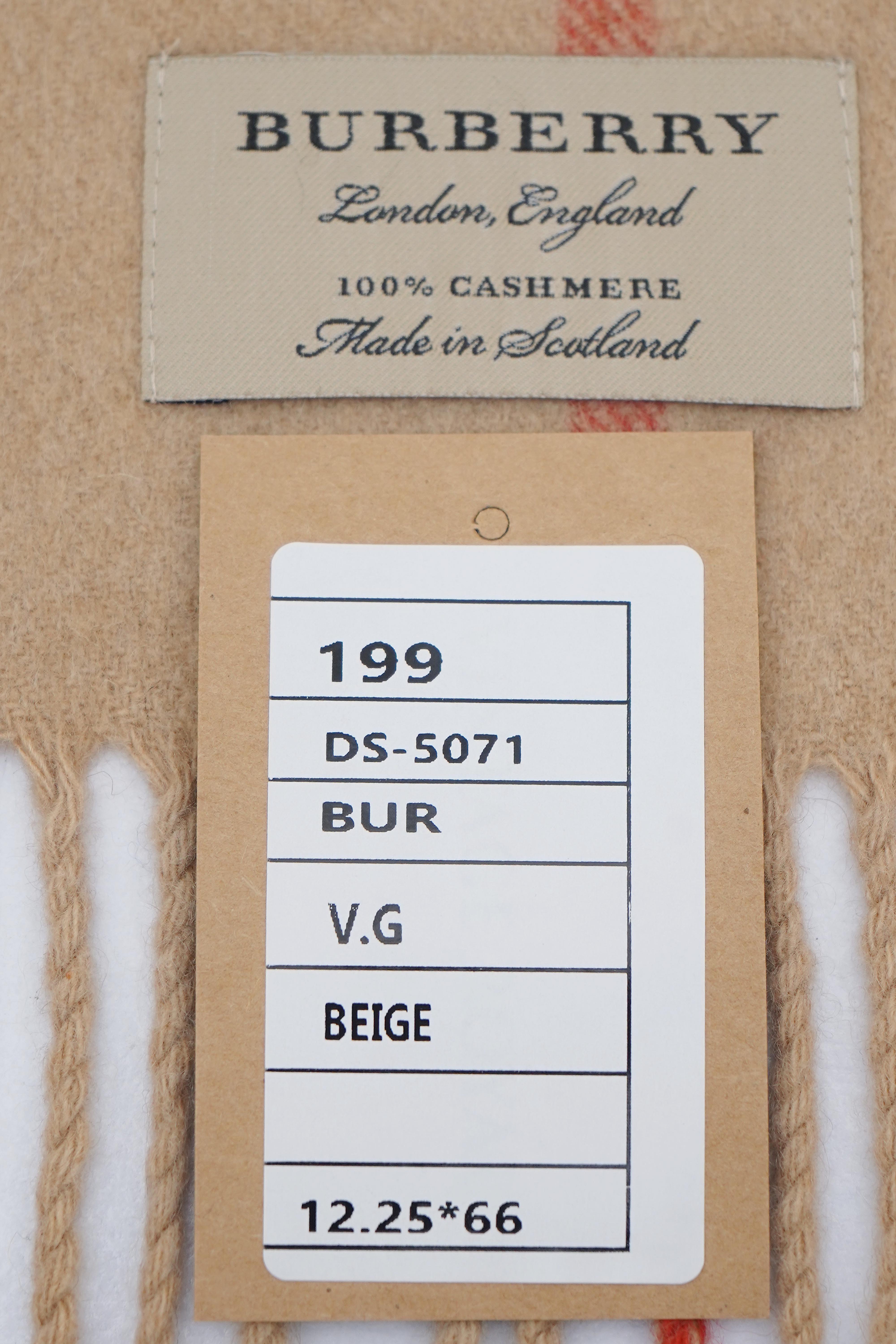 Classic Check Cashmere Beige Scarf