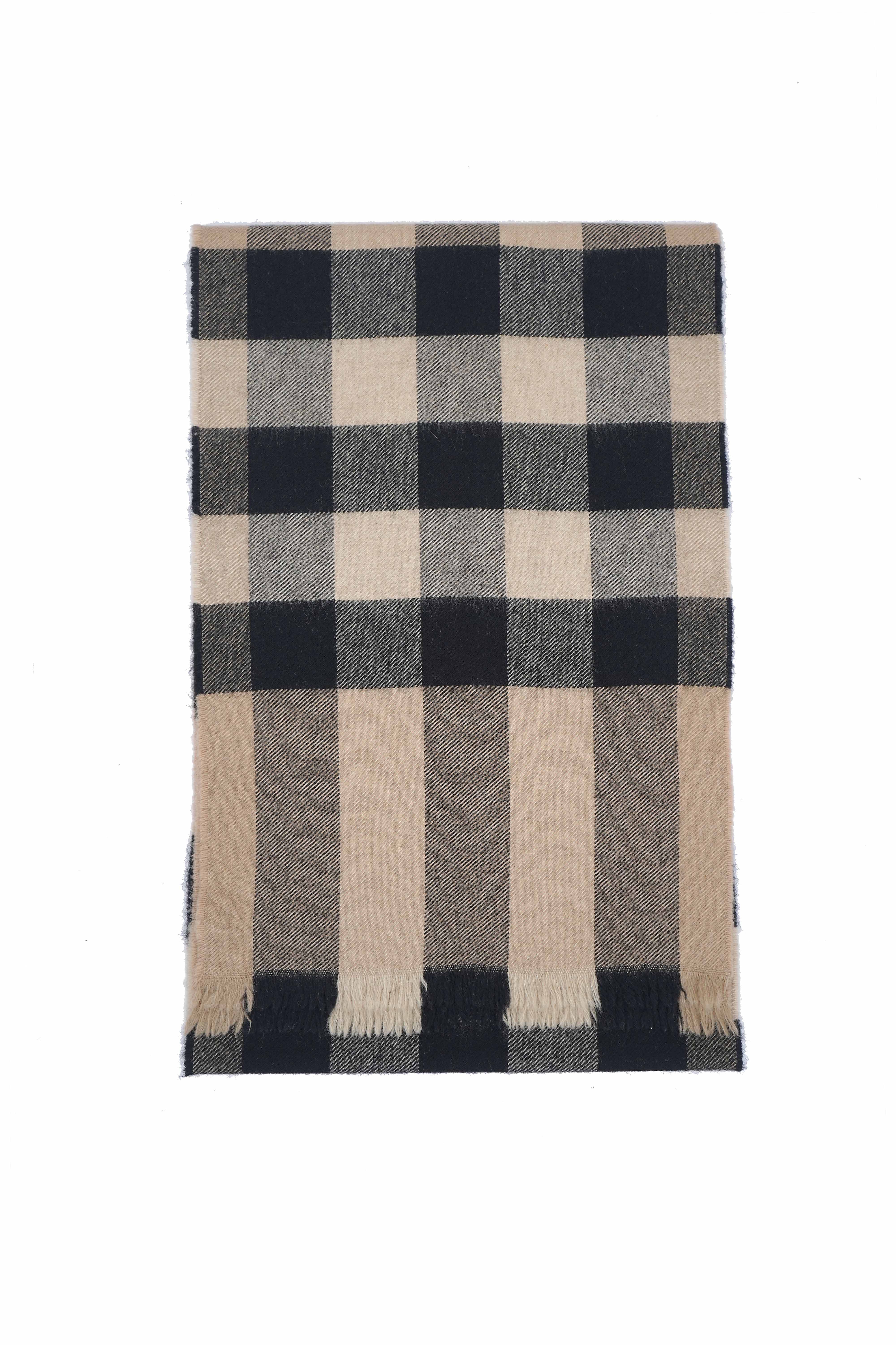Classic Check Cashmere Beige Scarf