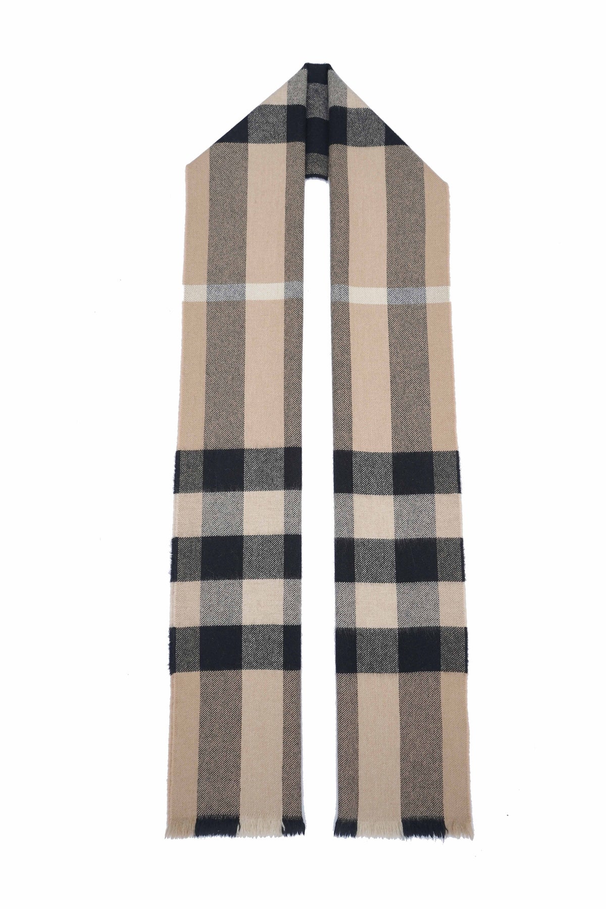 Classic Check Cashmere Beige Scarf