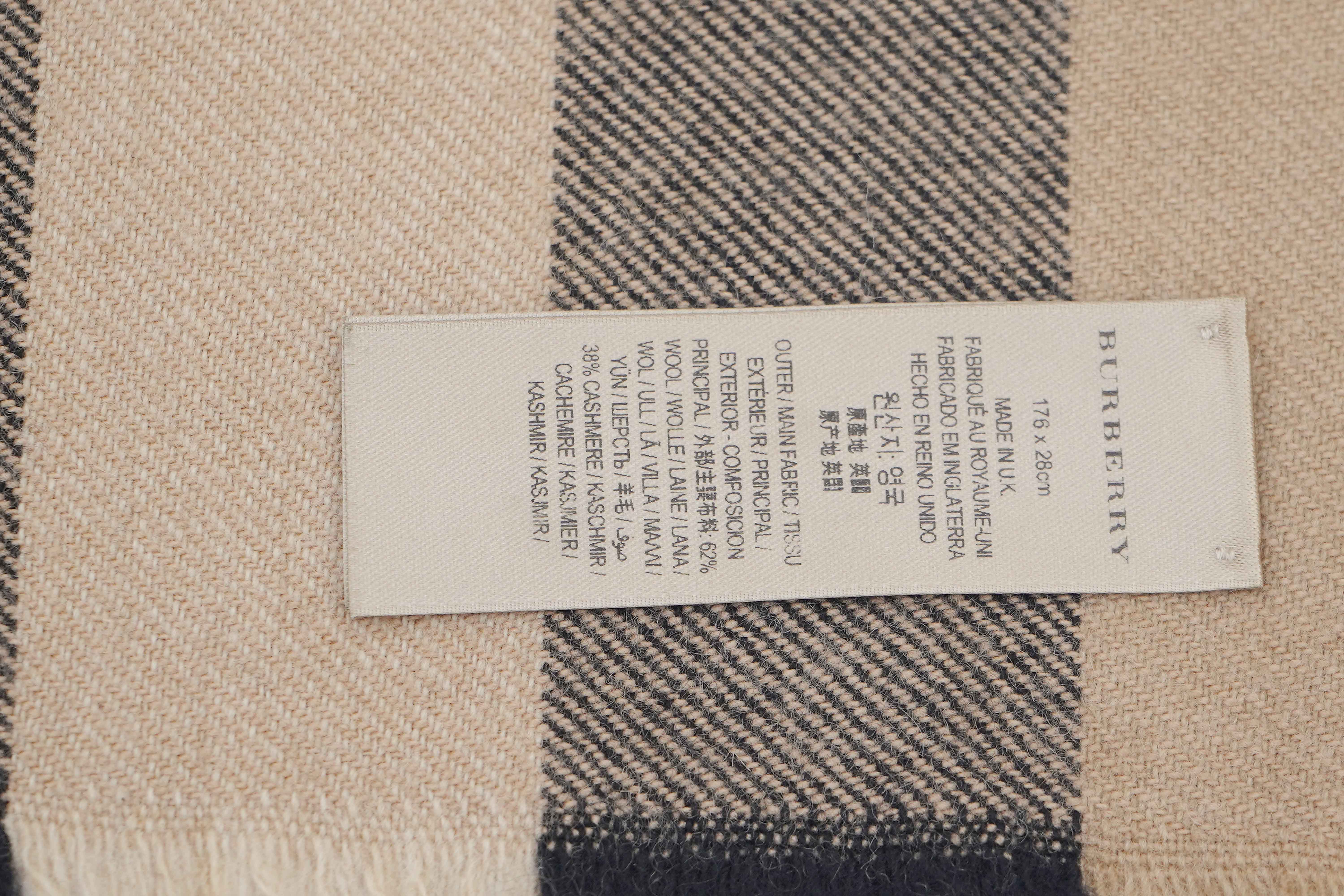 Classic Check Cashmere Beige Scarf