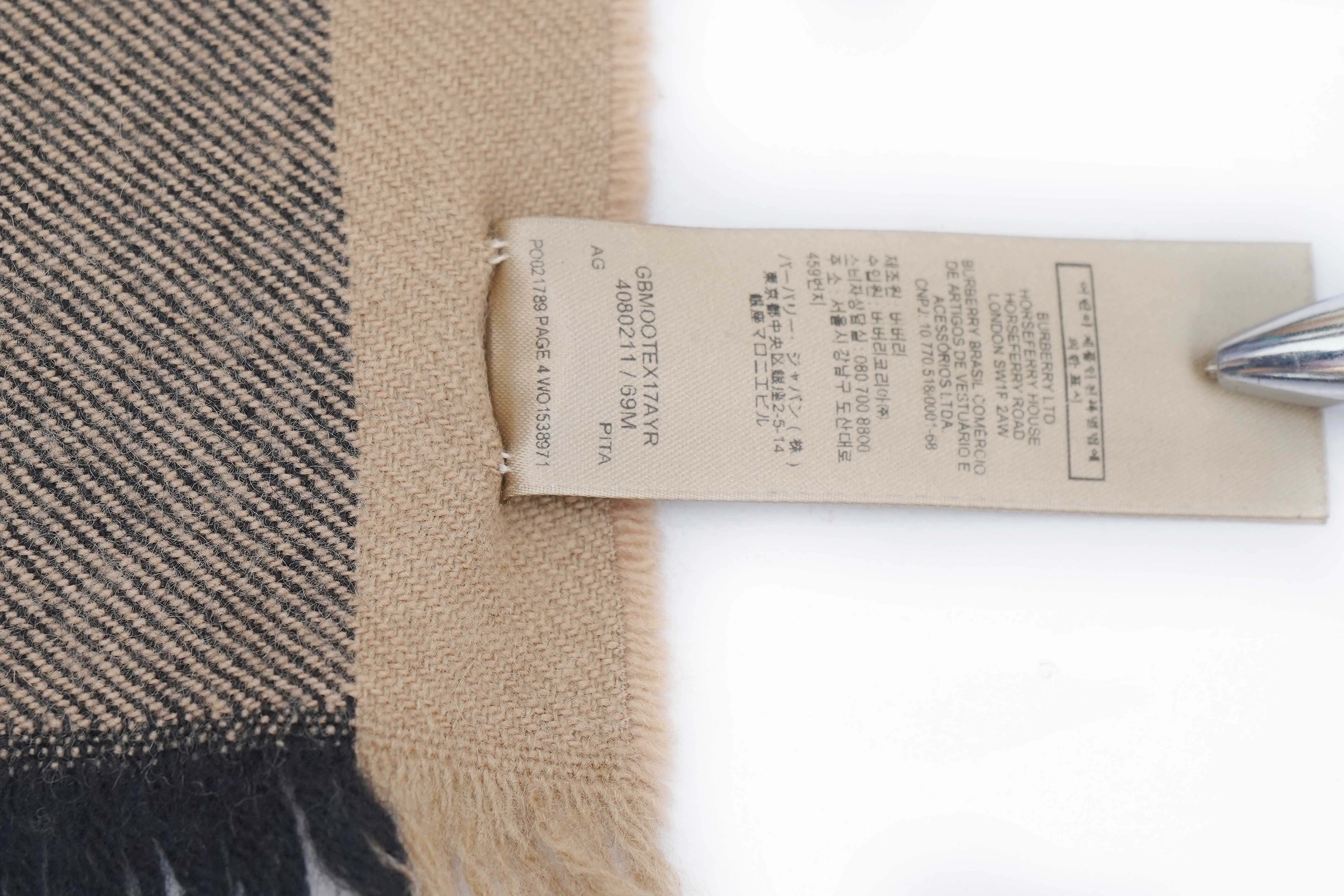 Classic Check Cashmere Beige Scarf