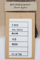 Burberry Pre-Owned Check Cashmere Beige Scarf