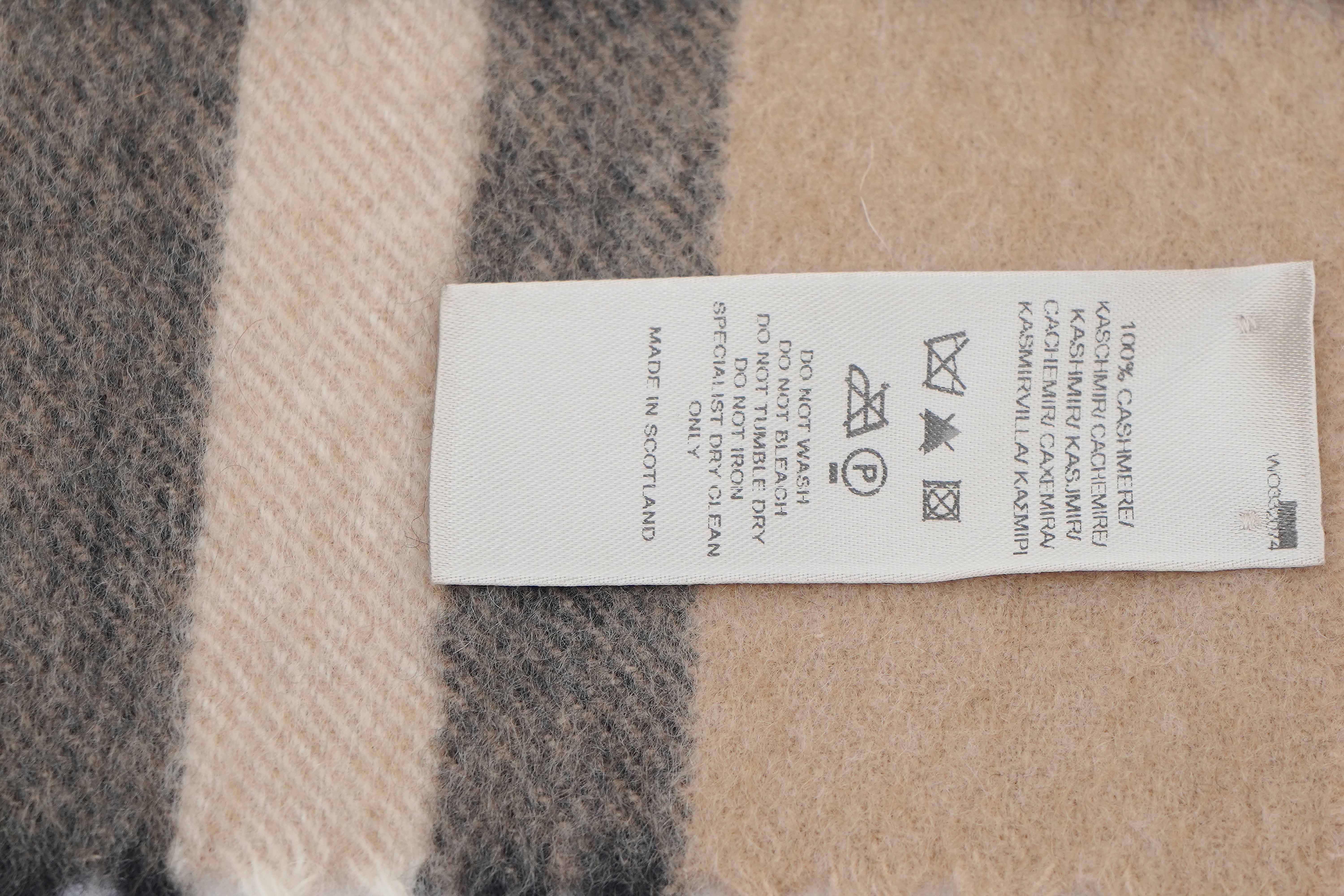 Classic Check Cashmere Beige Scarf
