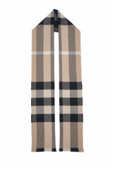 Burberry Pre-Owned Check Cashmere/Lambswool Beige Scarf