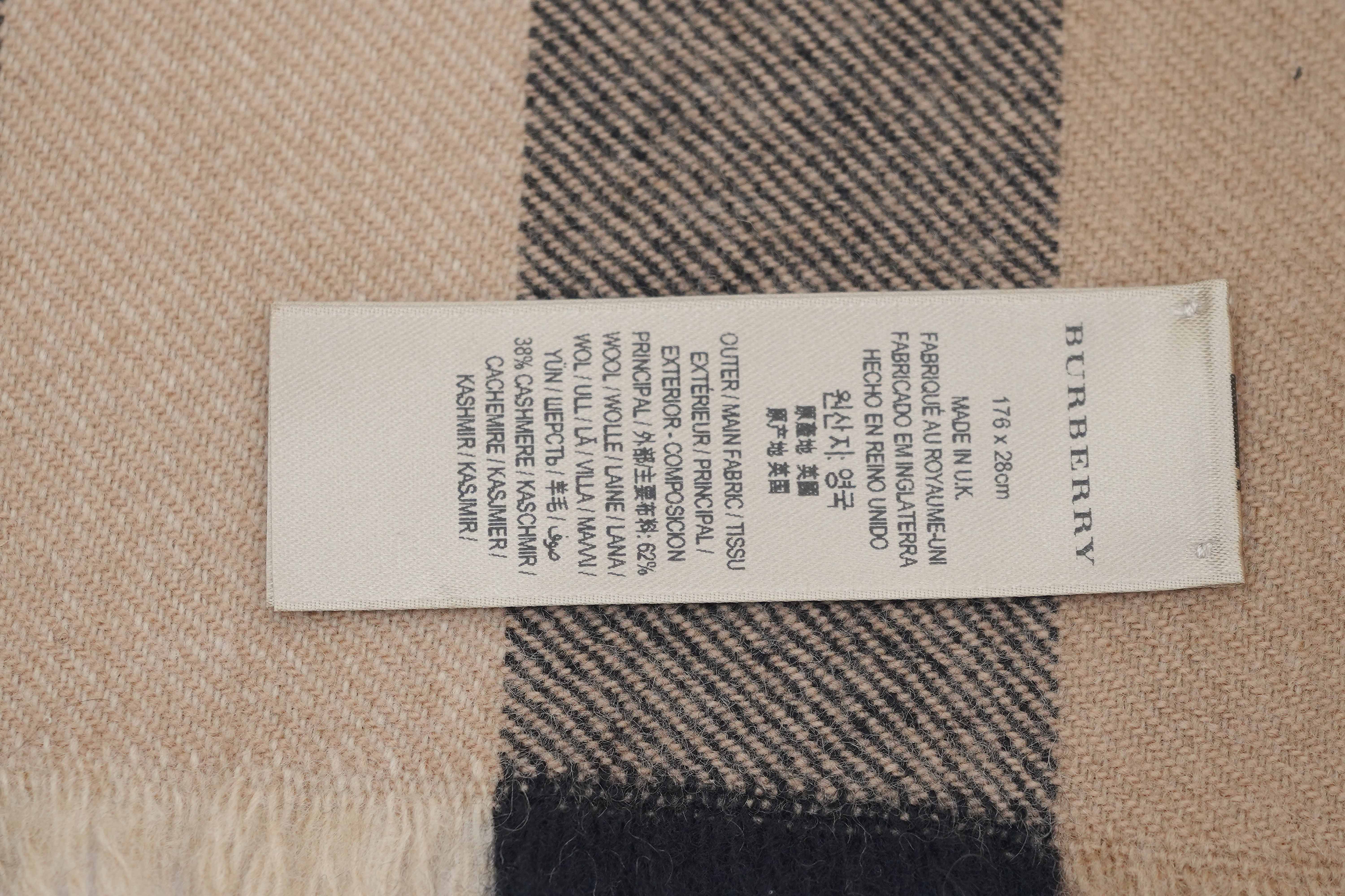 Classic Check Cashmere/Lambswool Beige Scarf