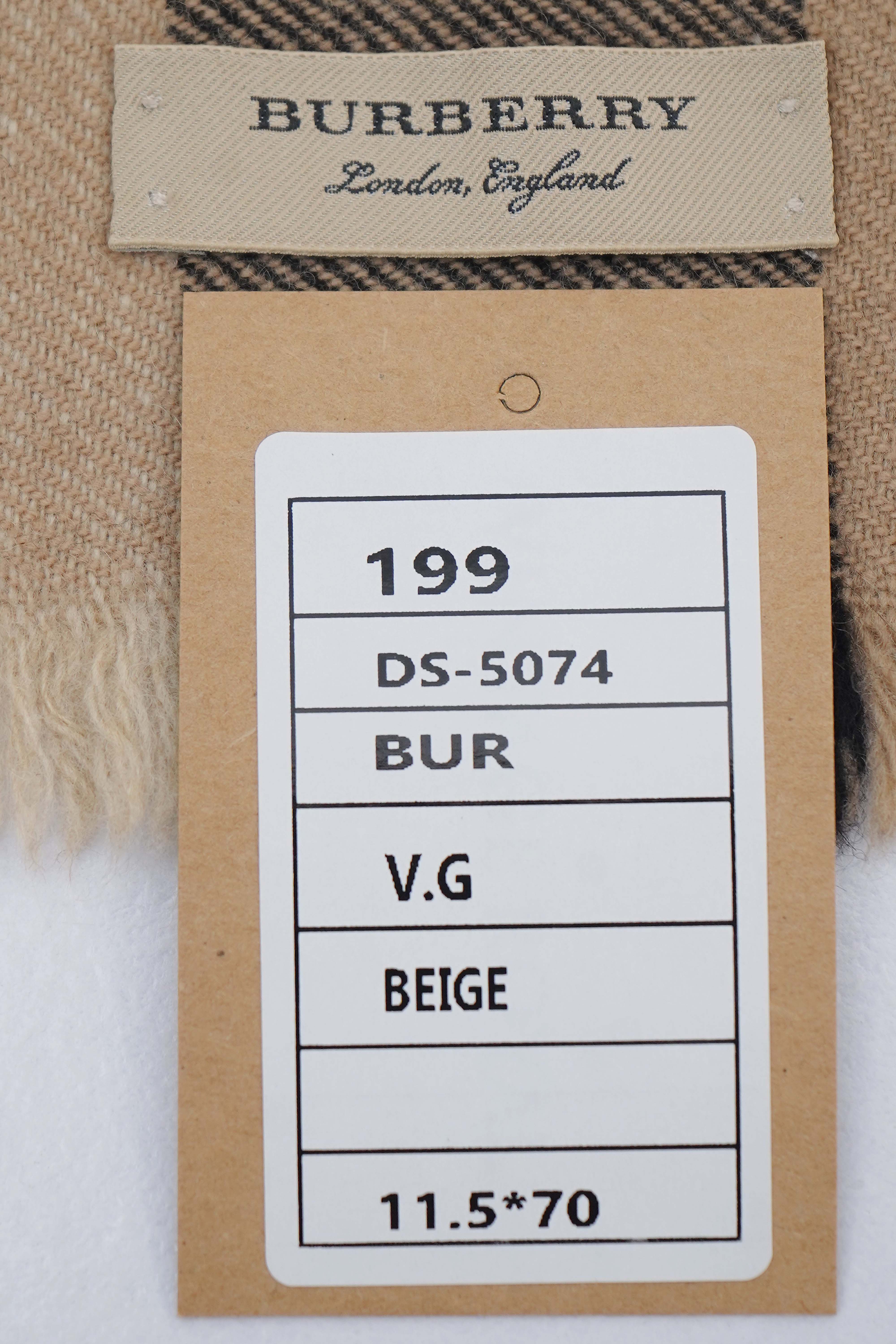 Classic Check Cashmere/Lambswool Beige Scarf