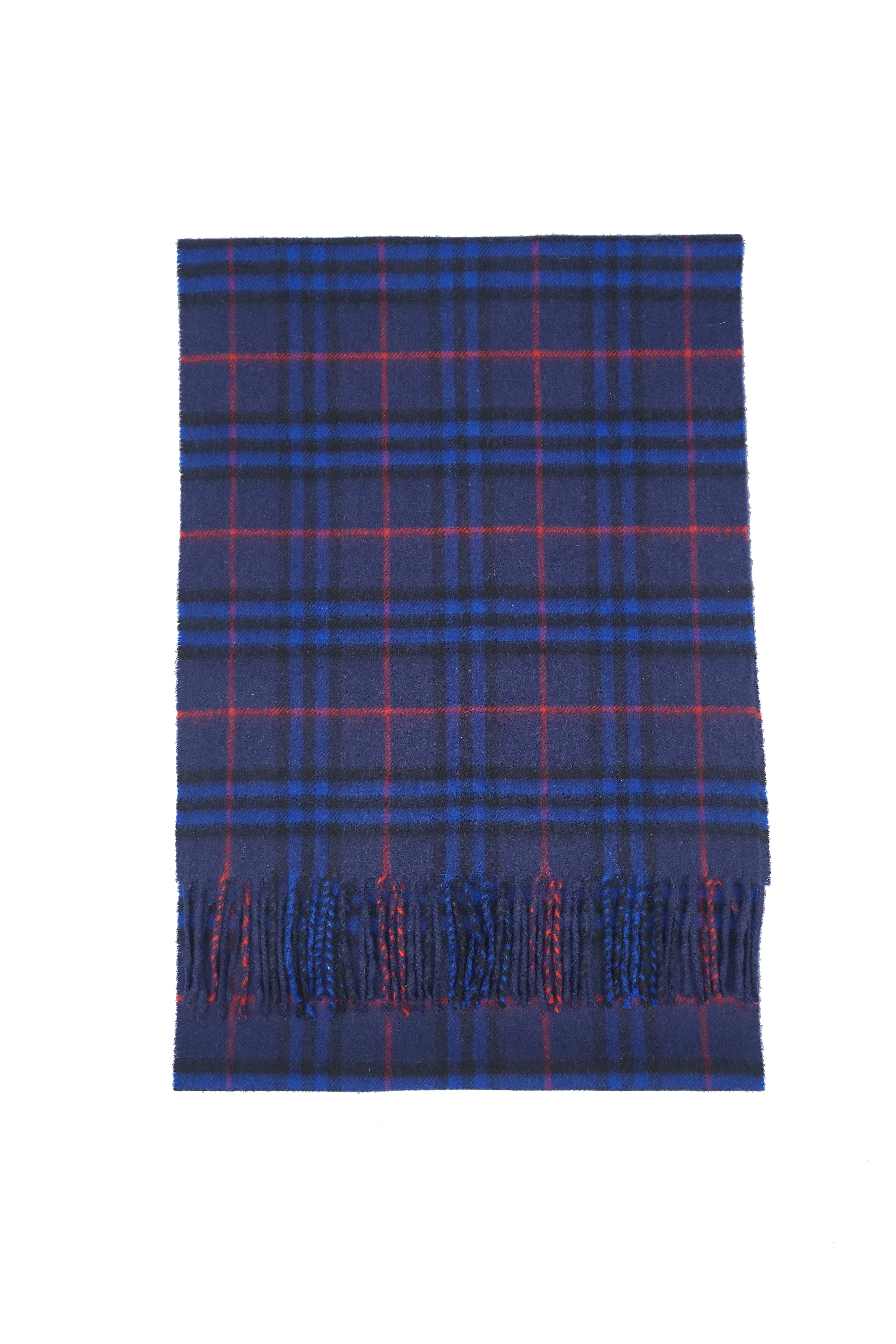Classic Check Cashmere Blue Scarf