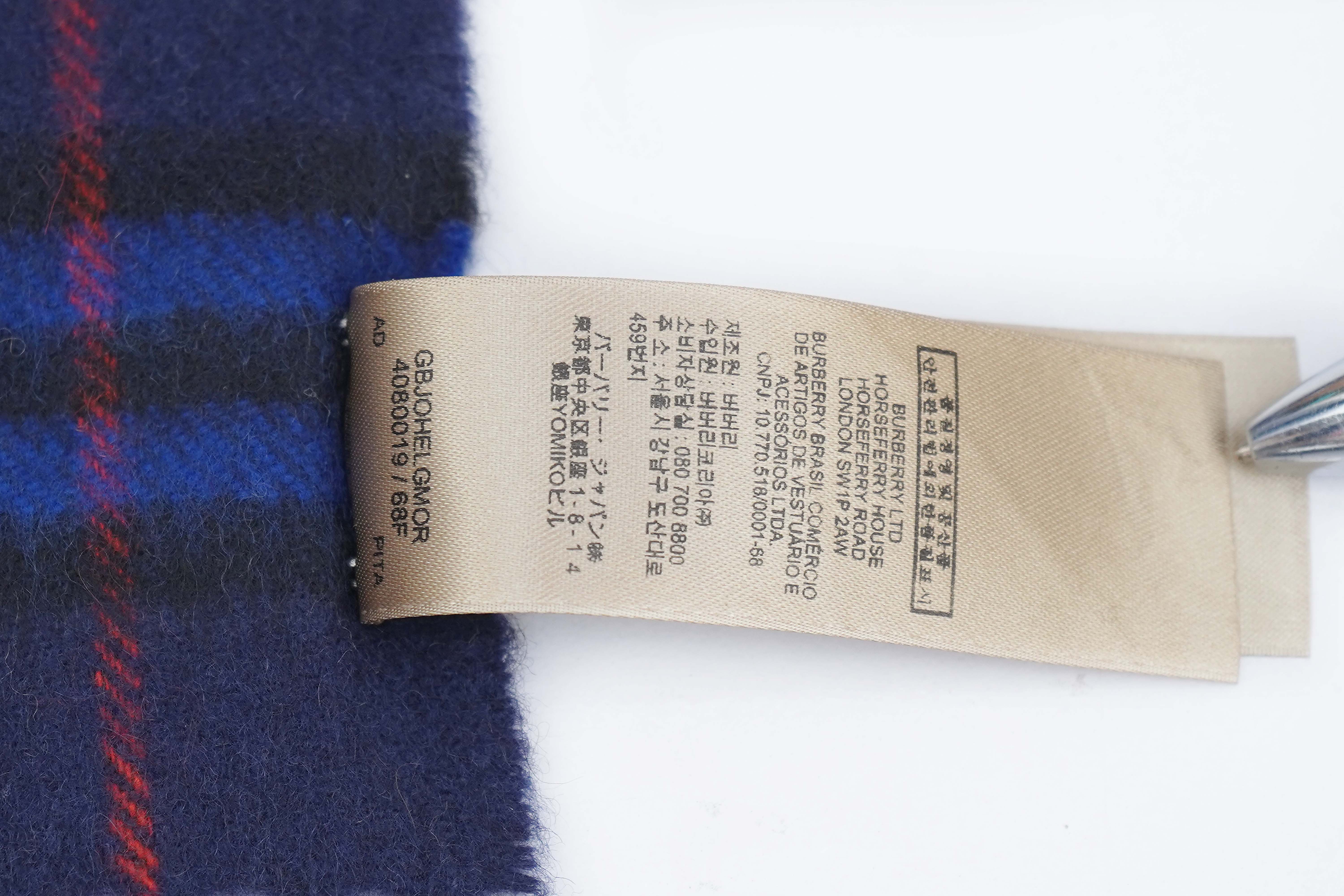 Classic Check Cashmere Blue Scarf