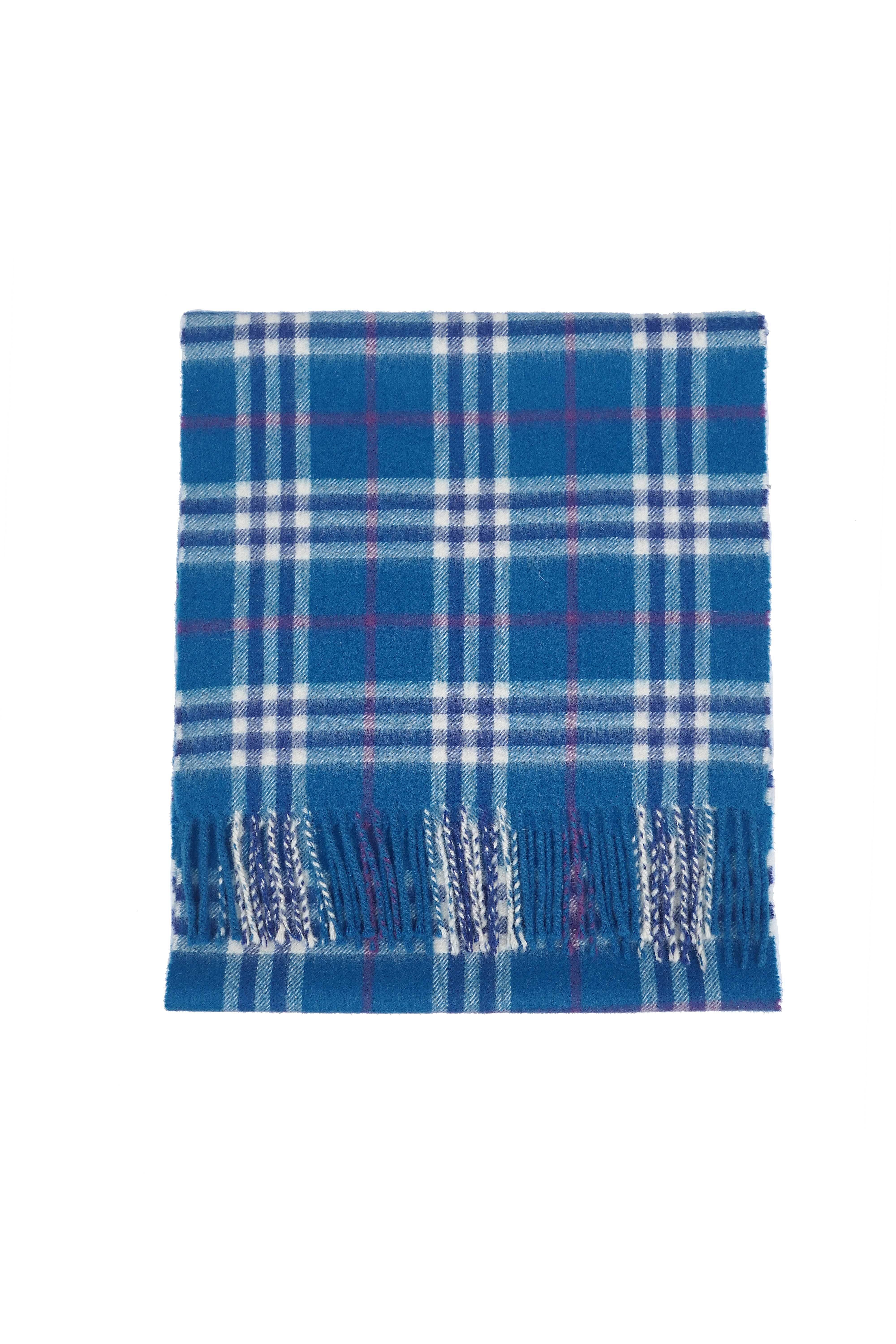 Classic Check Cashmere Blue Scarf