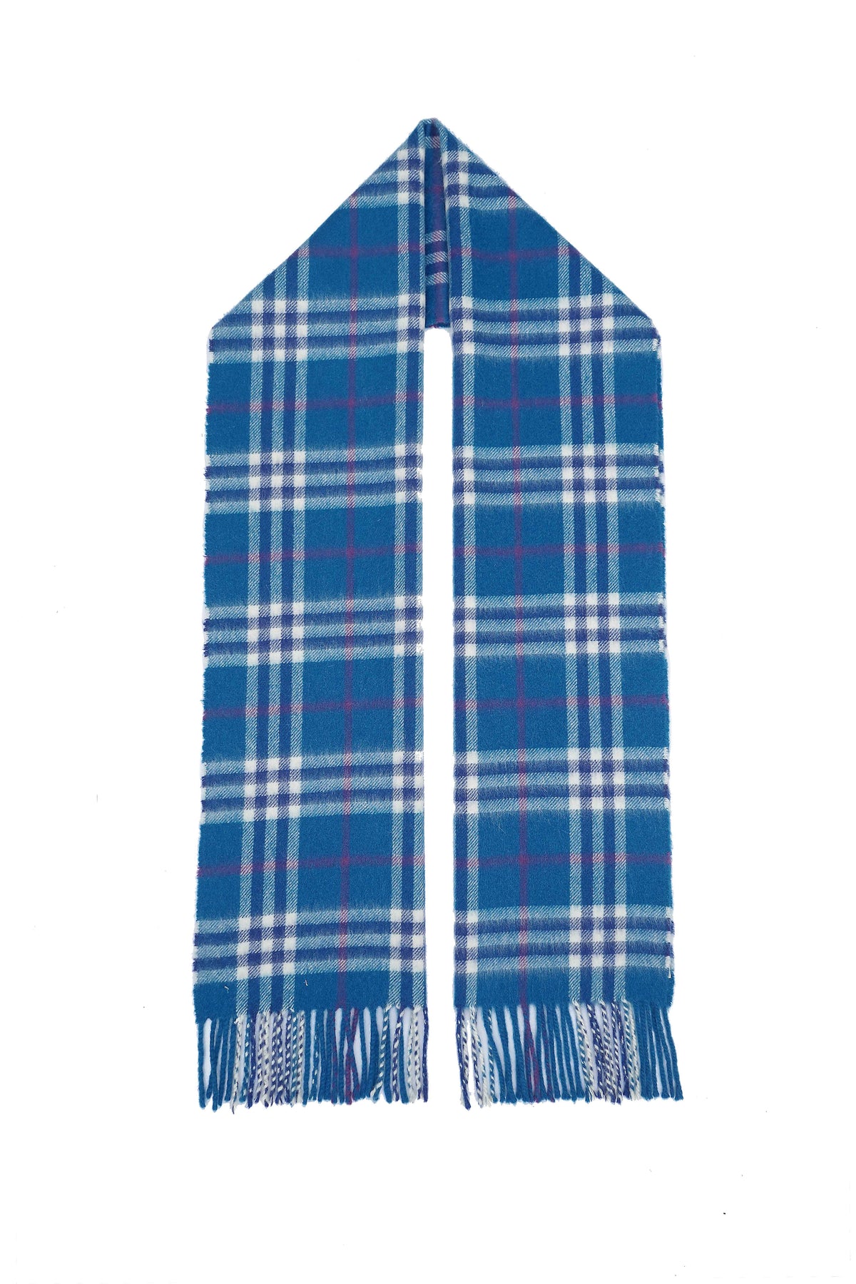 Classic Check Cashmere Blue Scarf