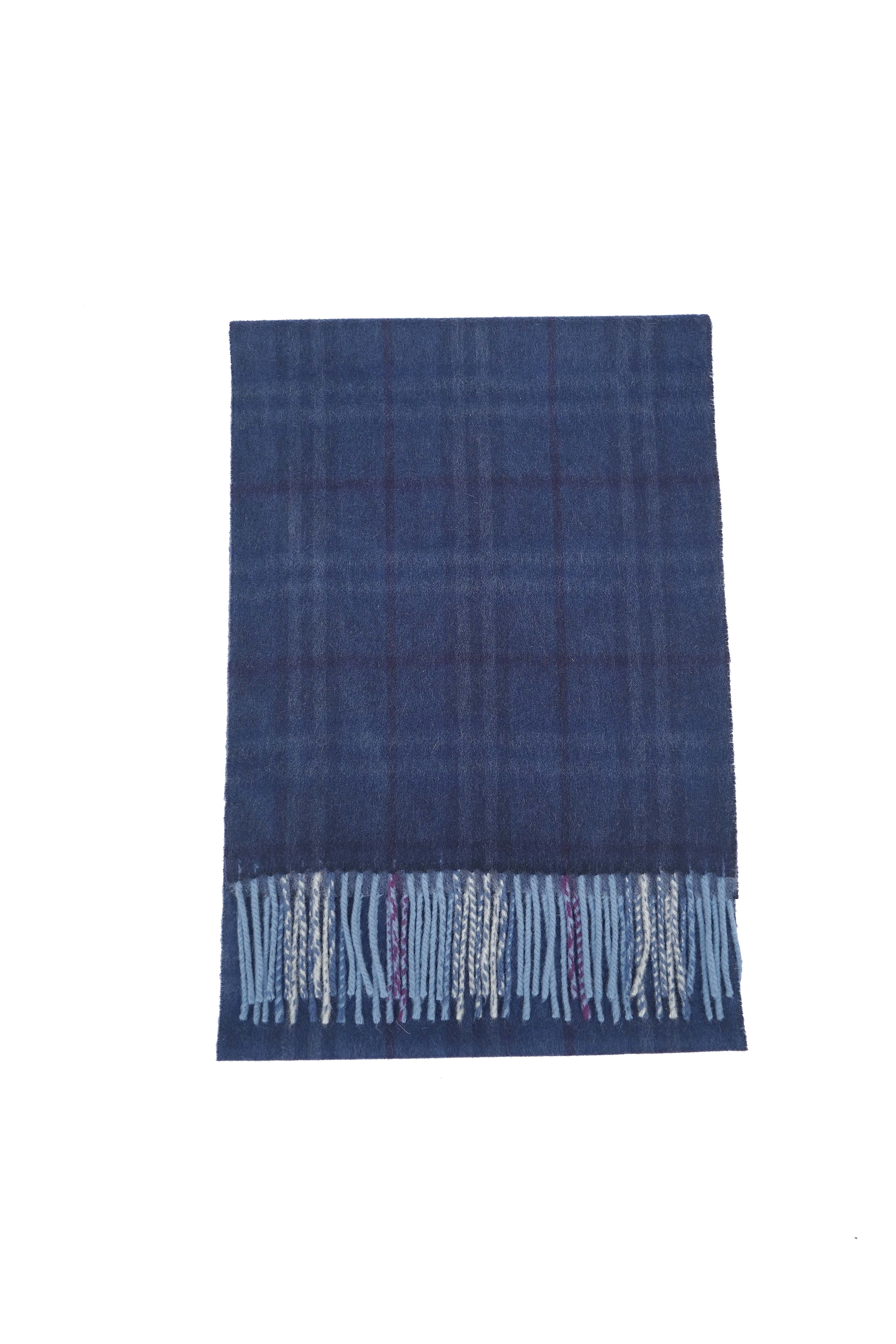 Classic Check Cashmere Blue Scarf