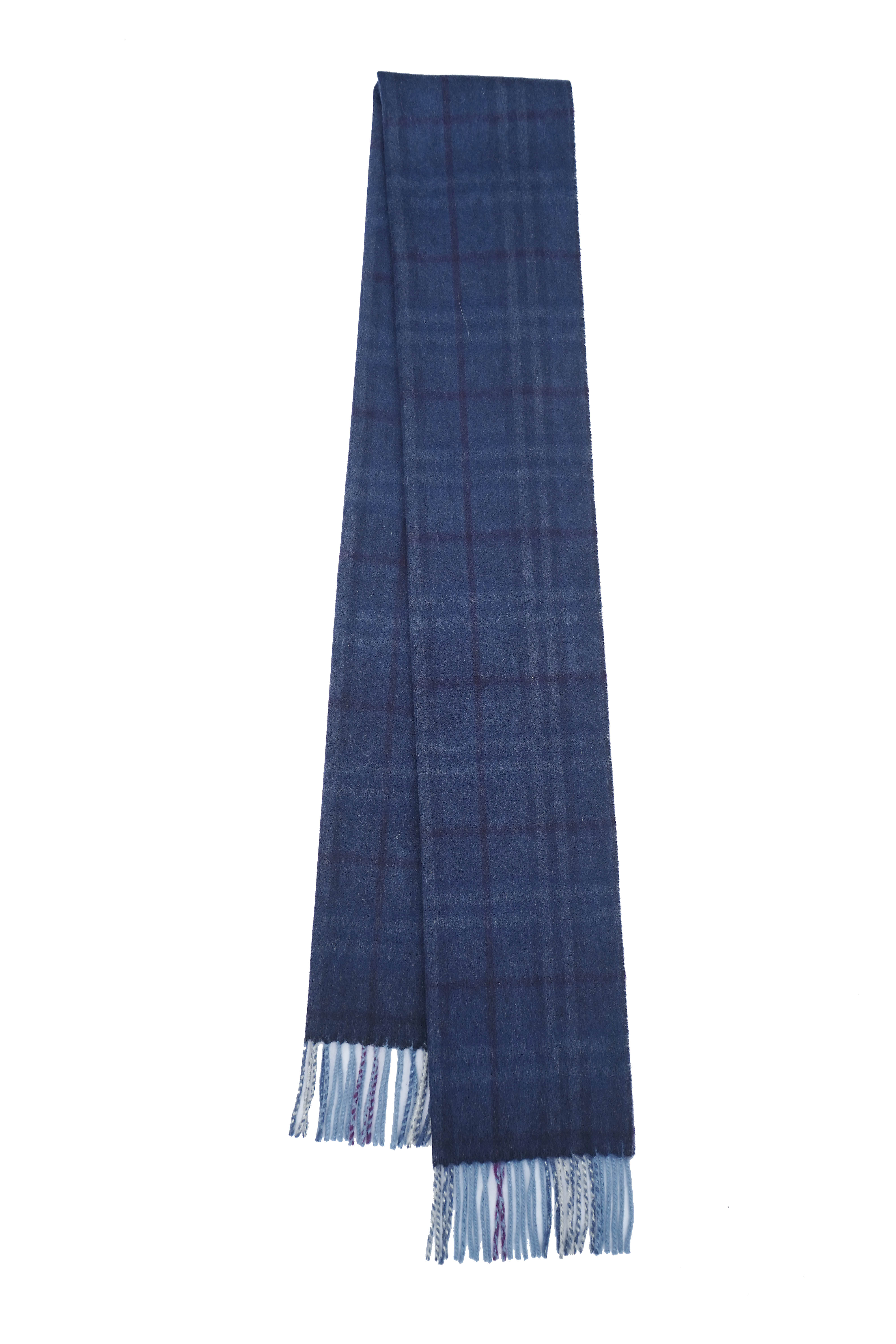 Classic Check Cashmere Blue Scarf
