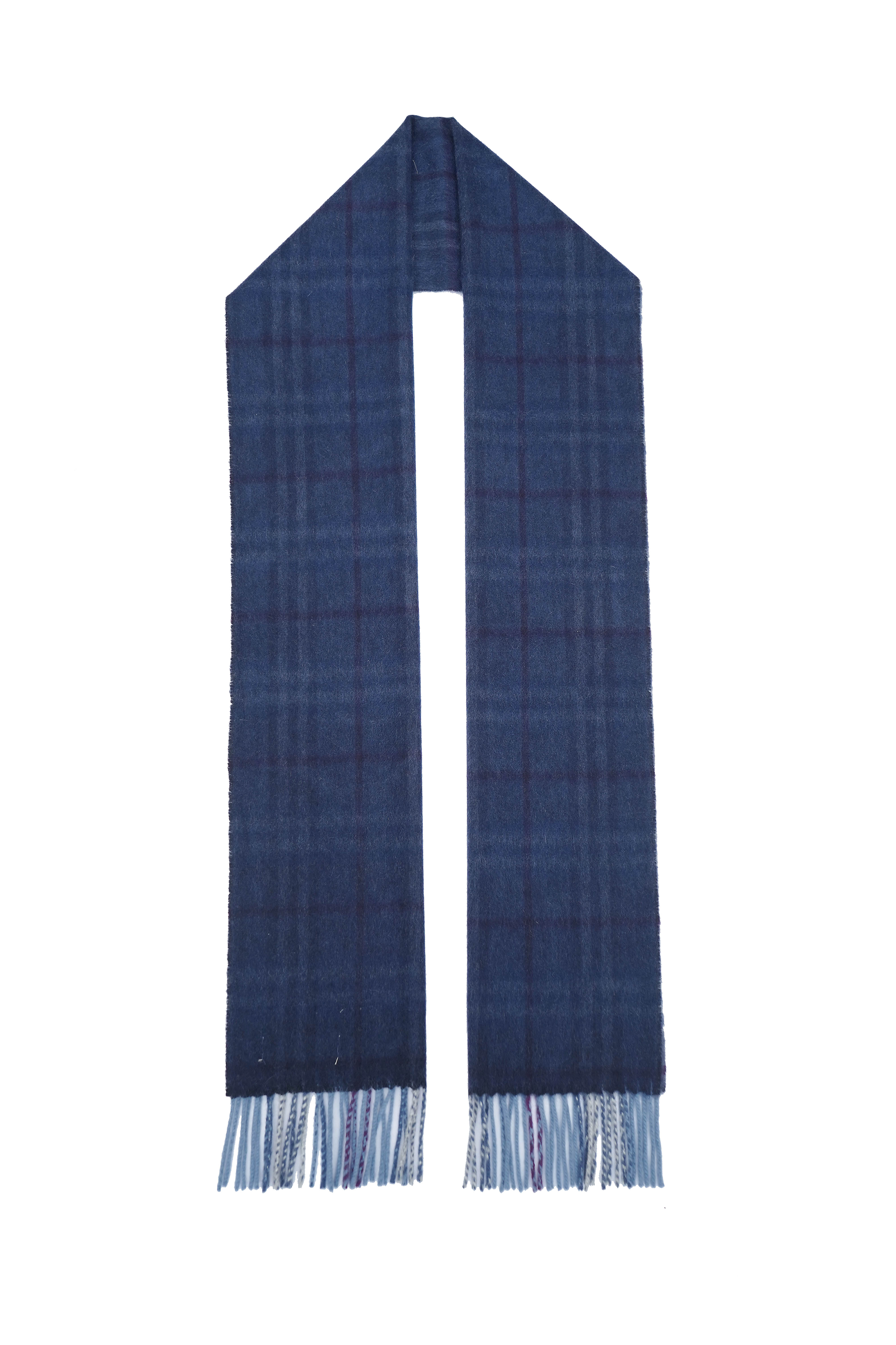 Classic Check Cashmere Blue Scarf