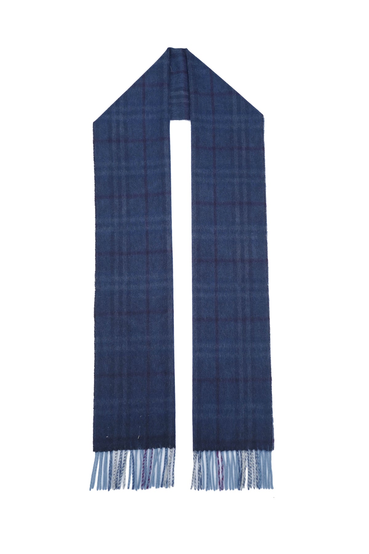 Classic Check Cashmere Blue Scarf