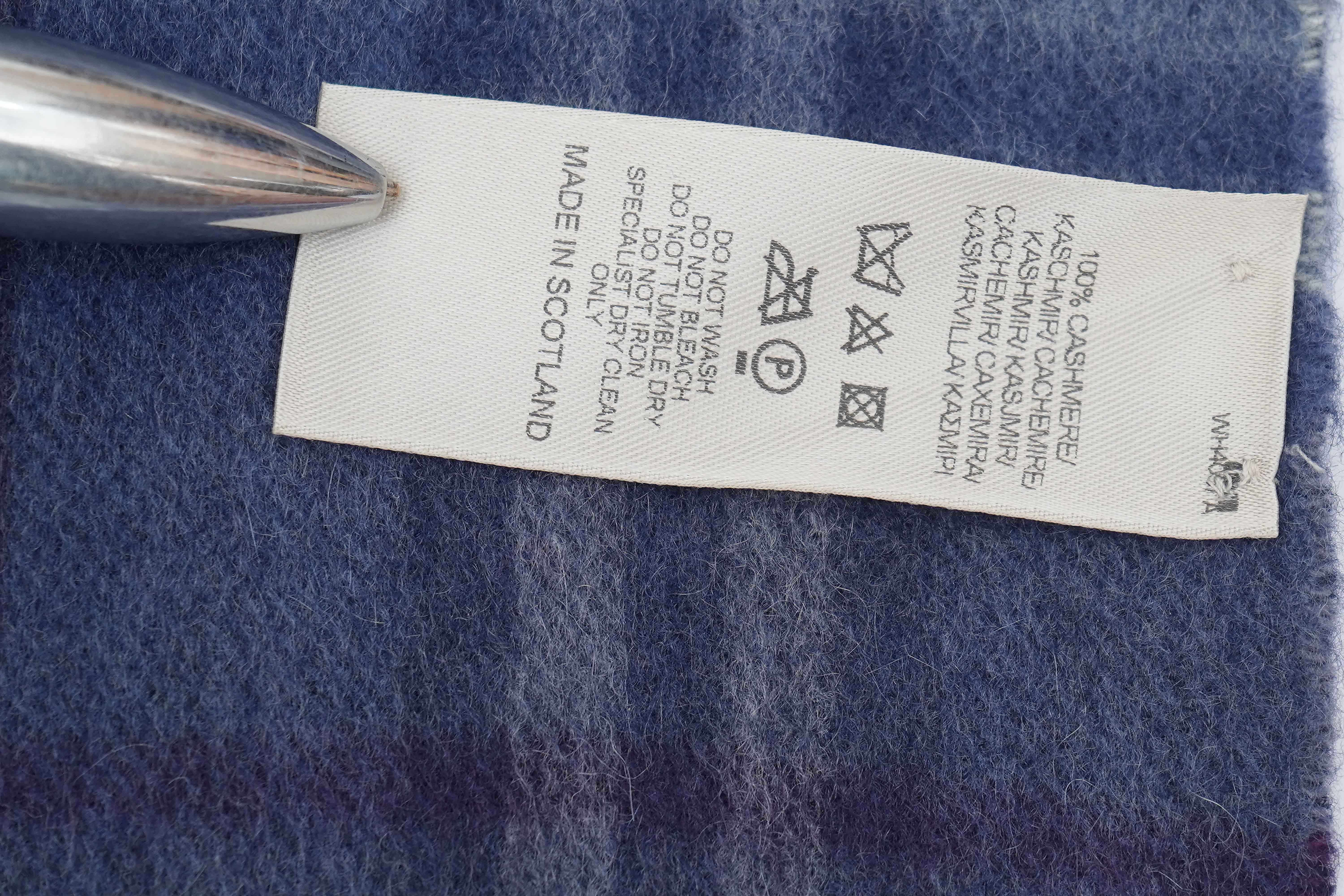 Classic Check Cashmere Blue Scarf