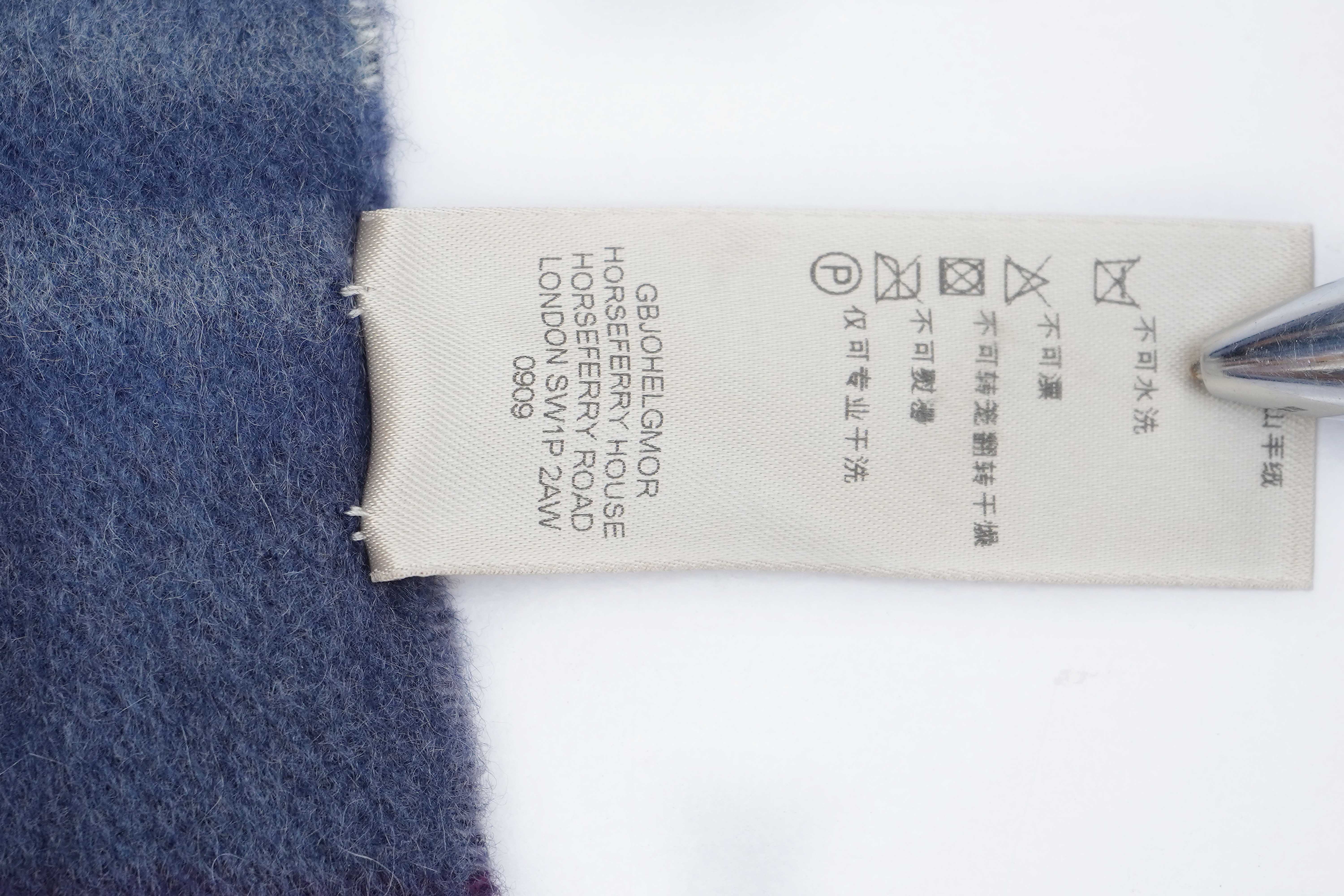 Classic Check Cashmere Blue Scarf