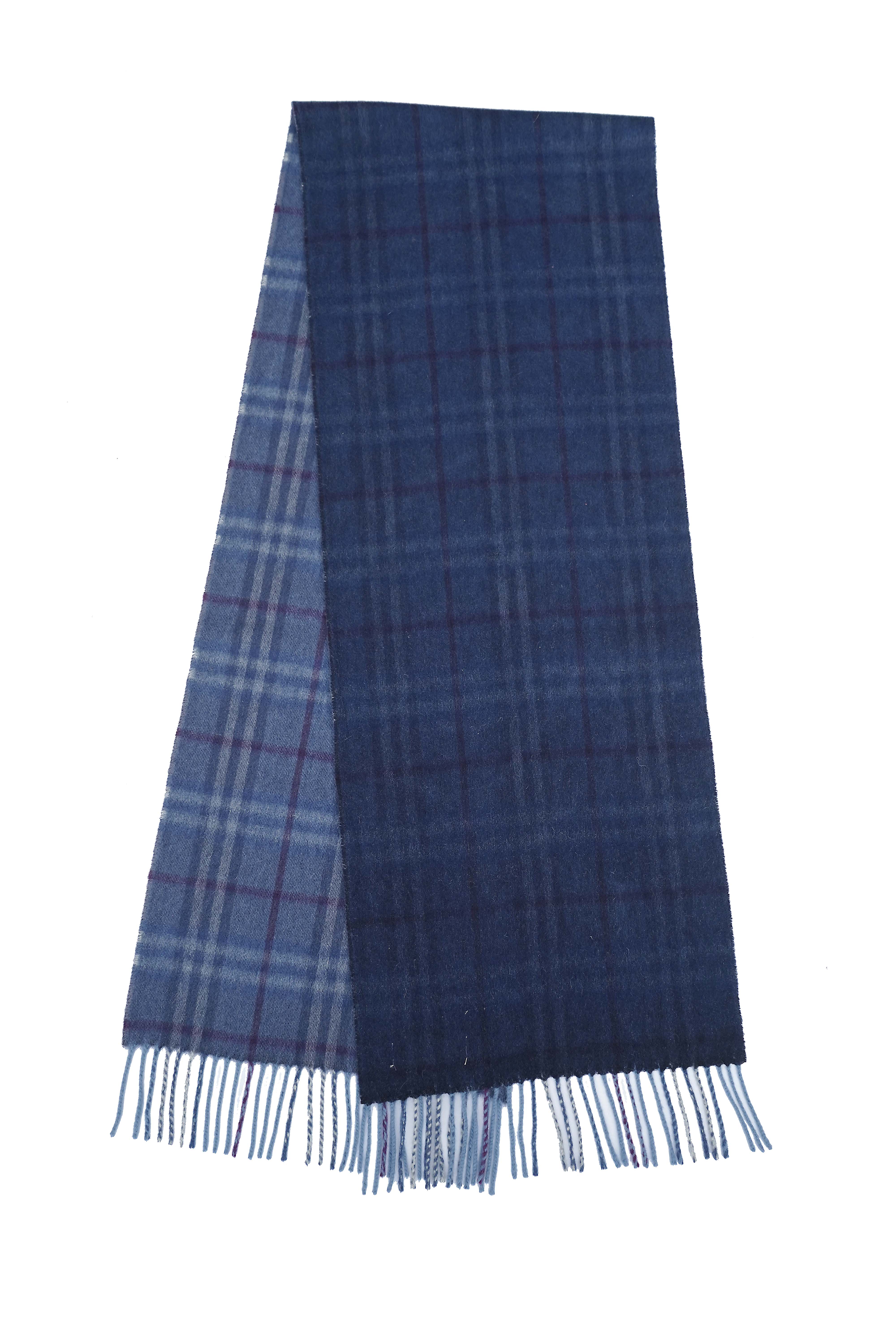 Classic Check Cashmere Blue Scarf