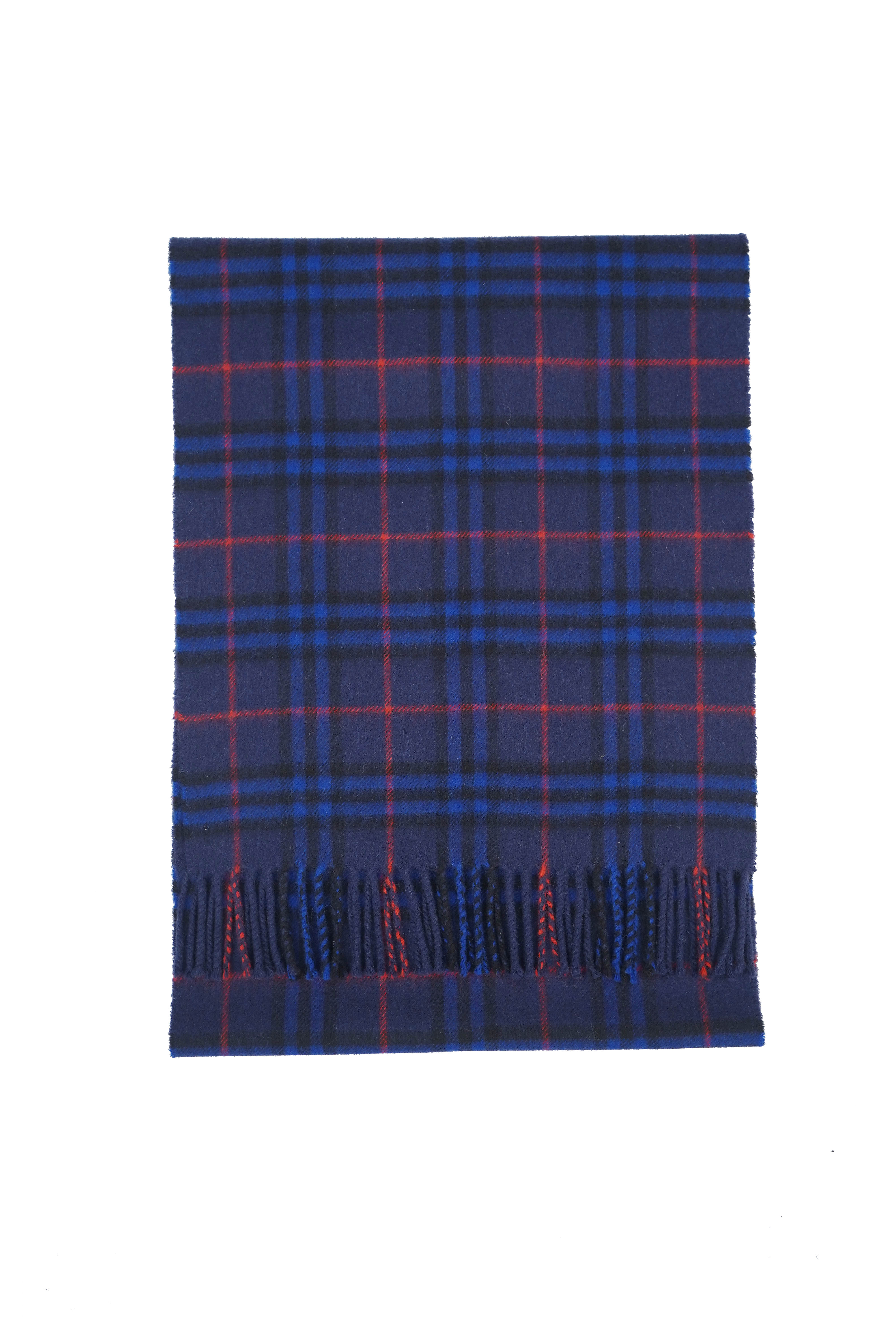 Classic Check Cashmere Blue Scarf
