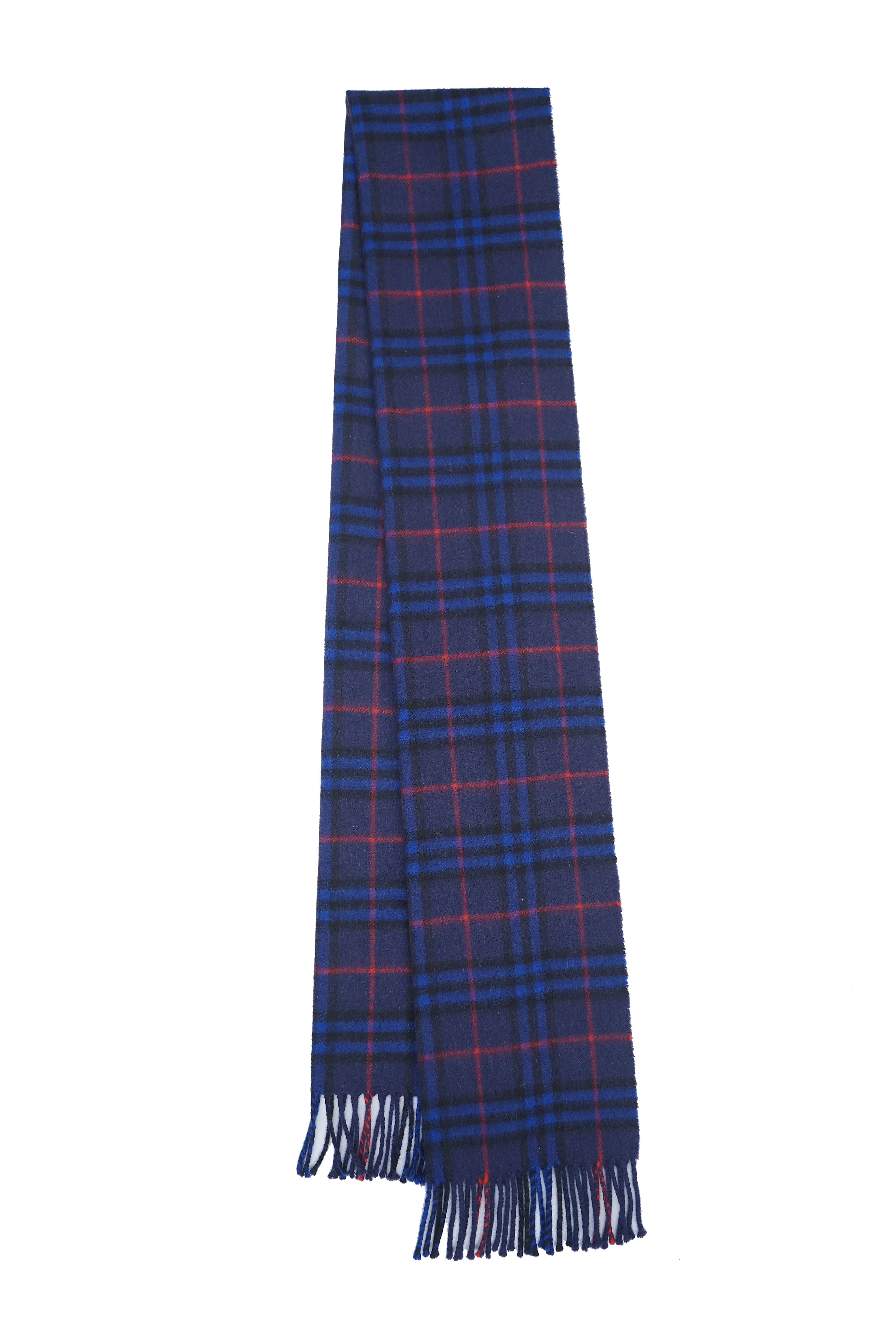 Classic Check Cashmere Blue Scarf