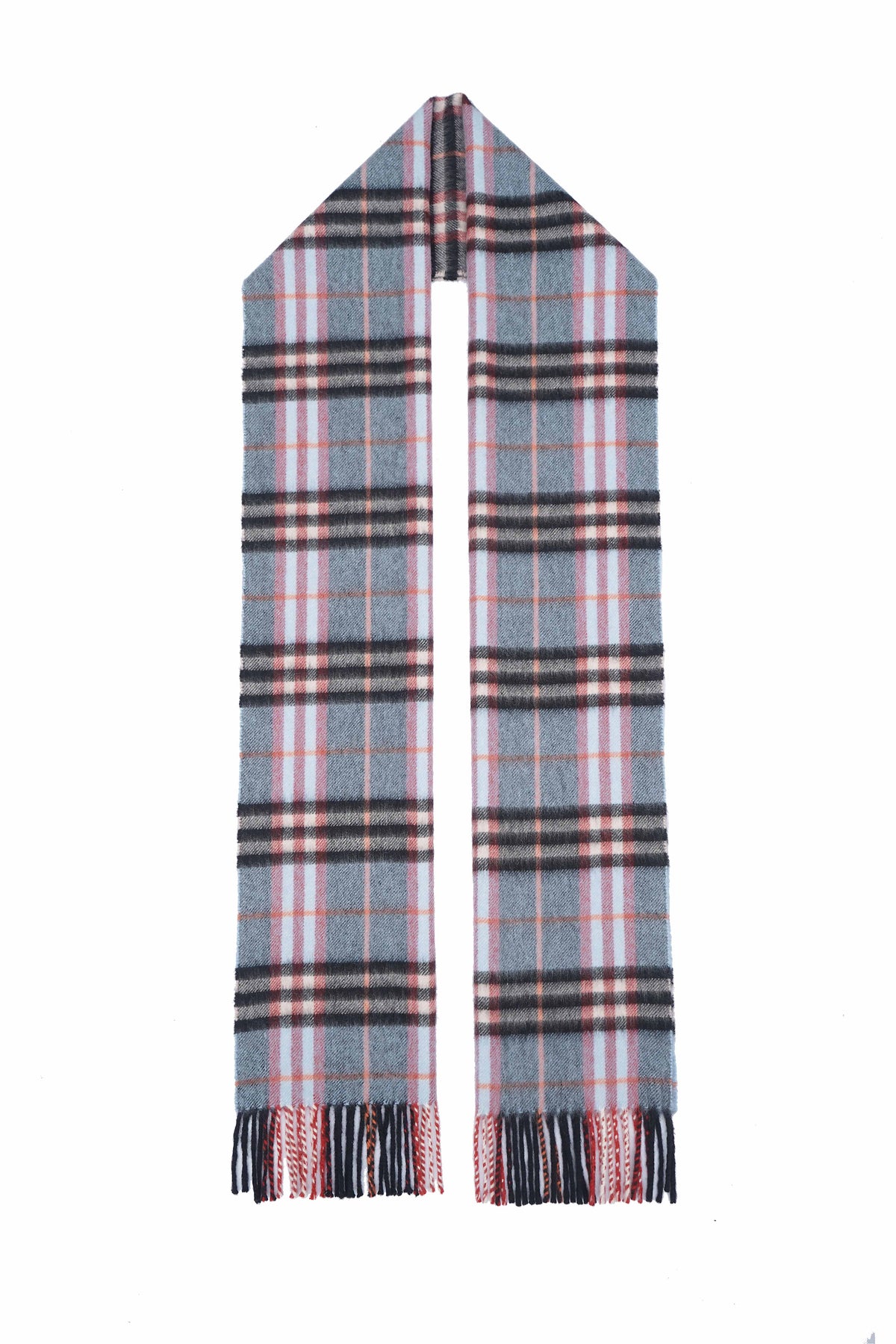 Classic Check Cashmere Sky Blue Scarf