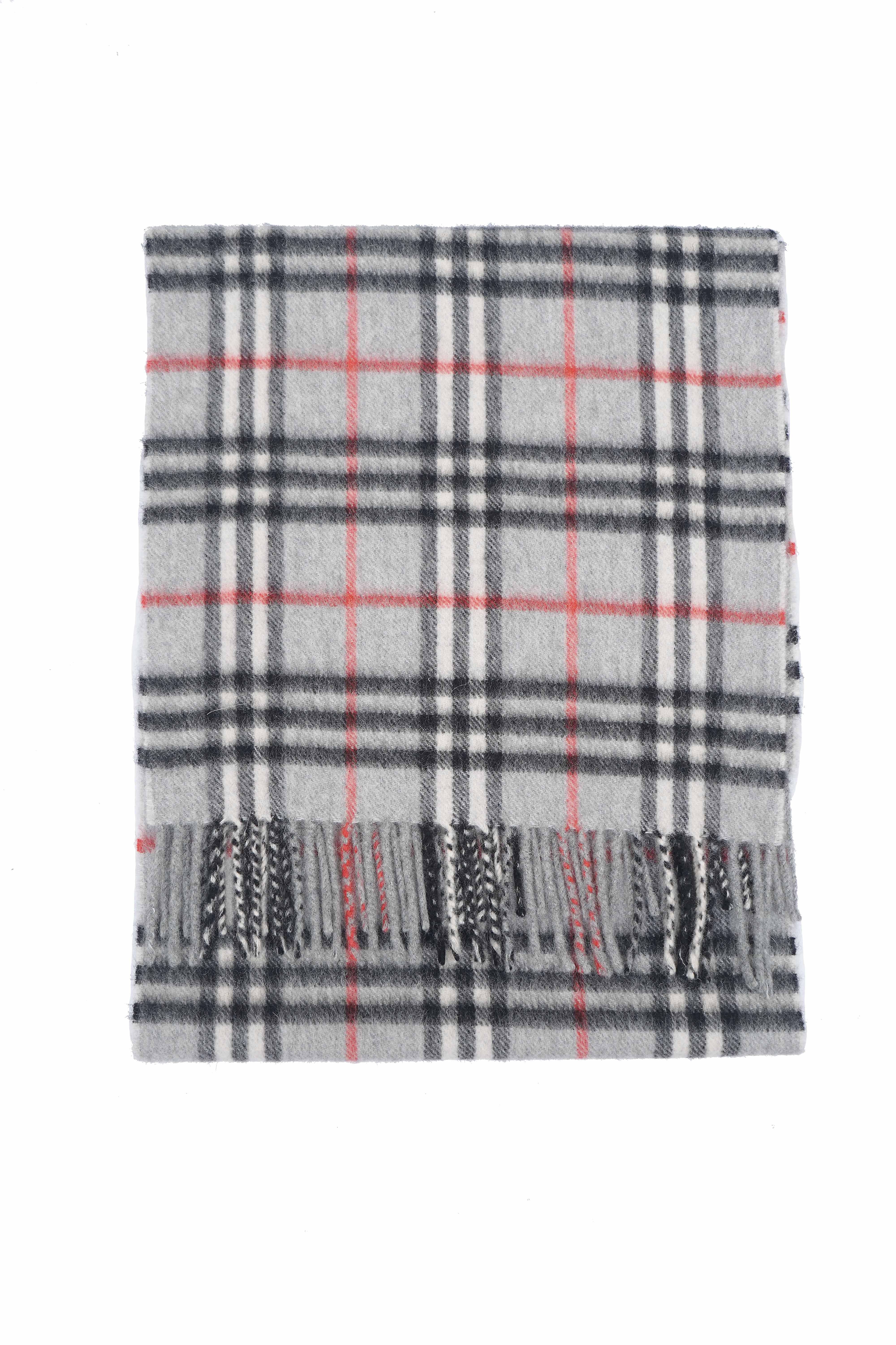 Classic Check Cashmere Grey Scarf