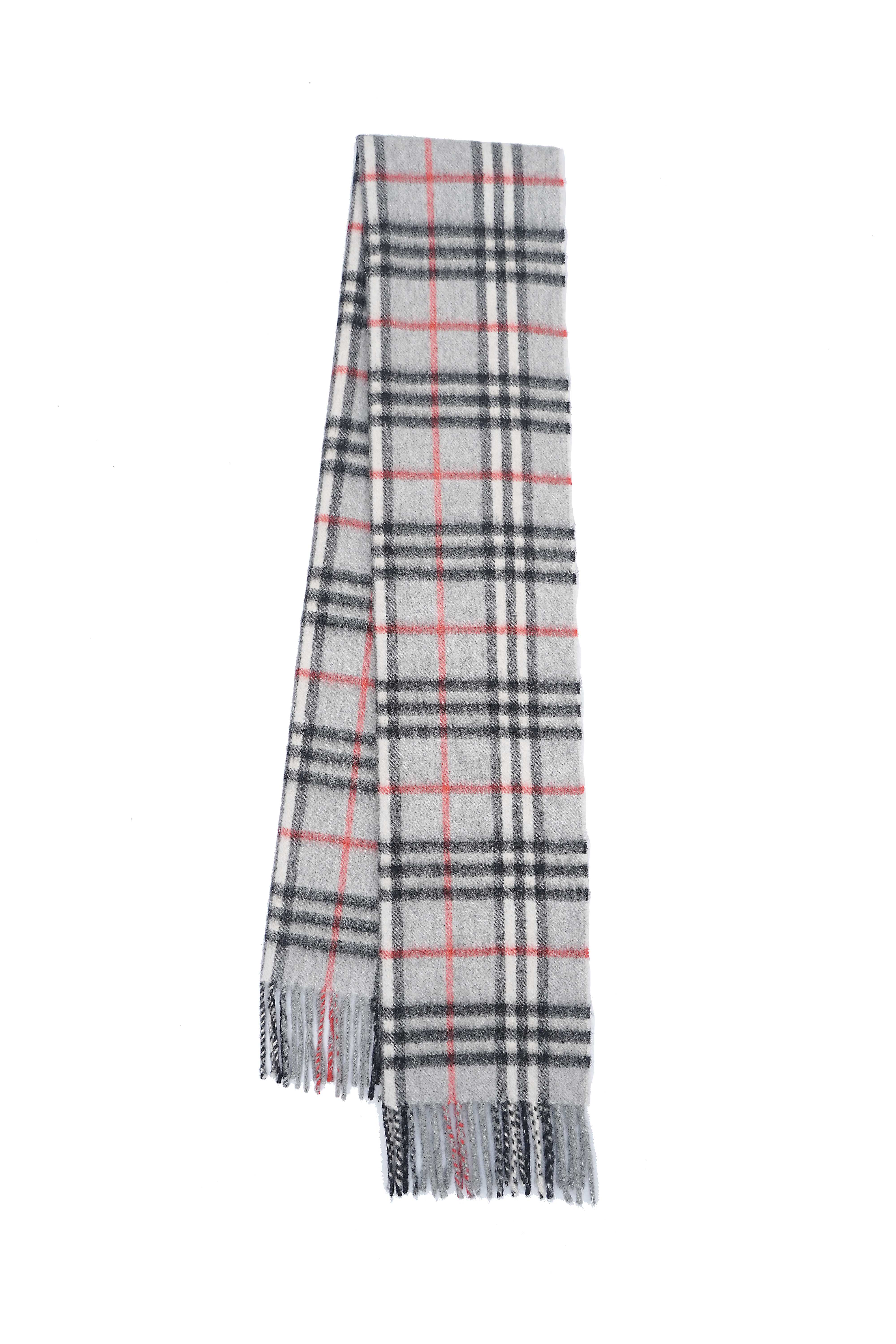 Classic Check Cashmere Grey Scarf