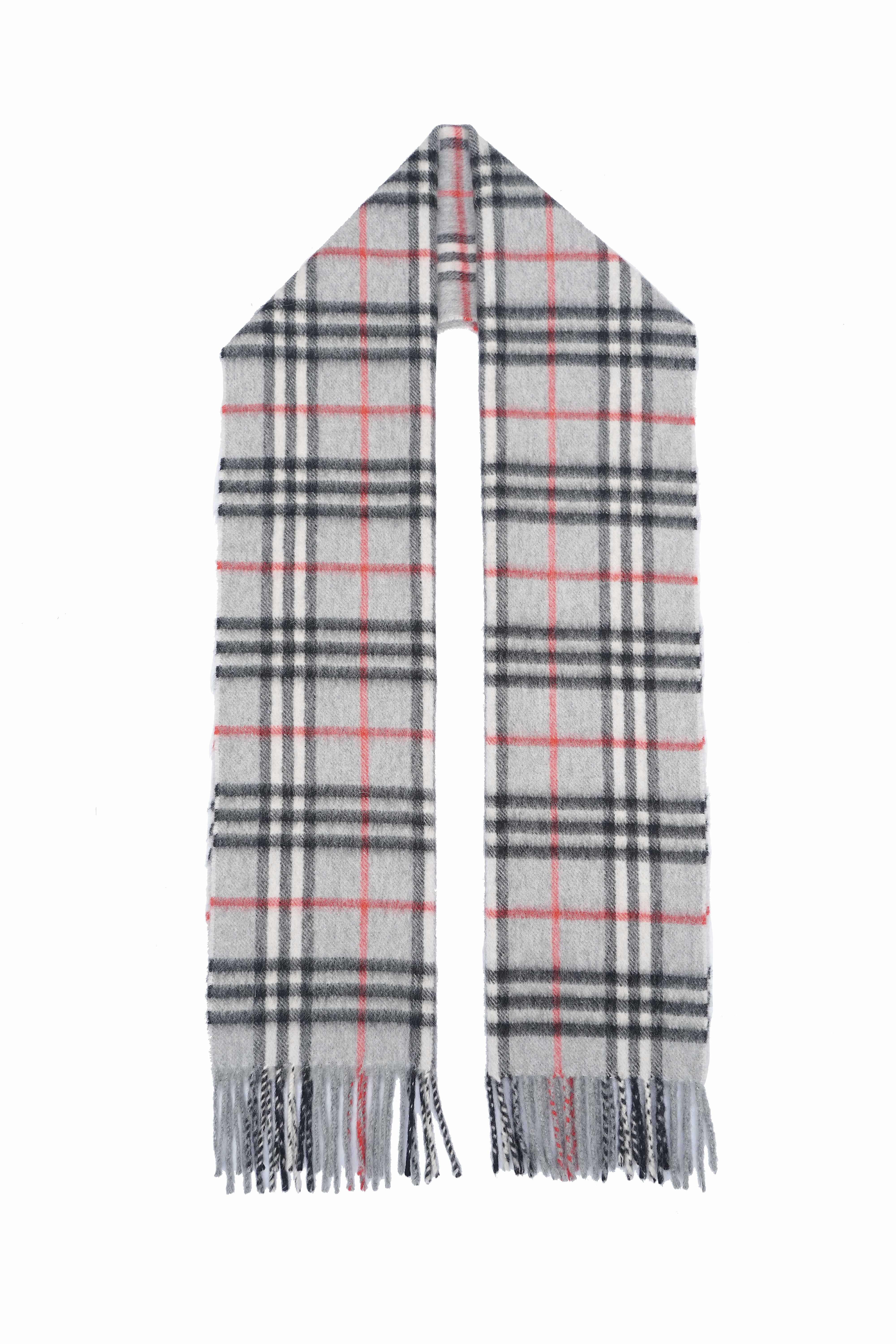 Classic Check Cashmere Grey Scarf