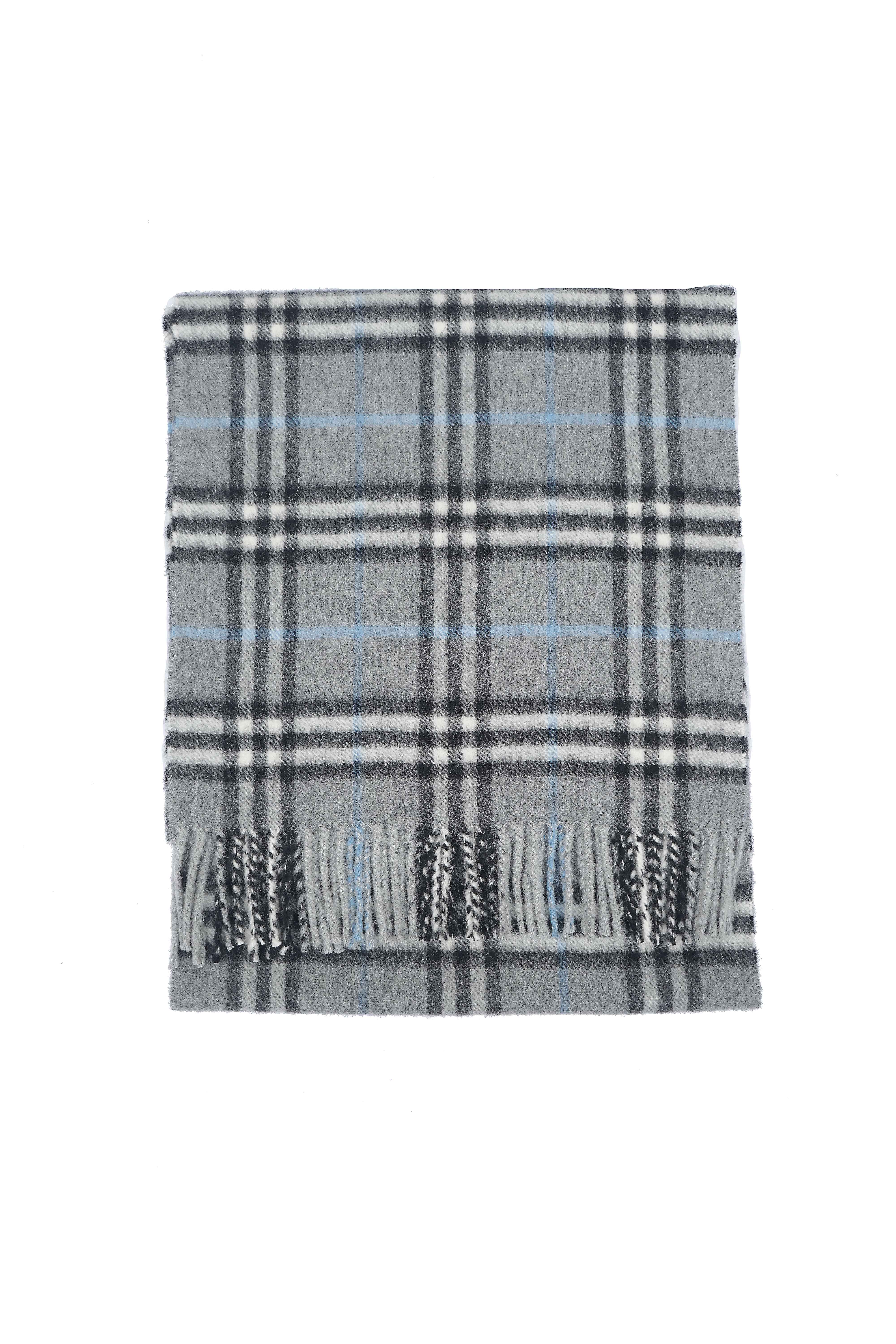 Classic Check Cashmere Grey Scarf
