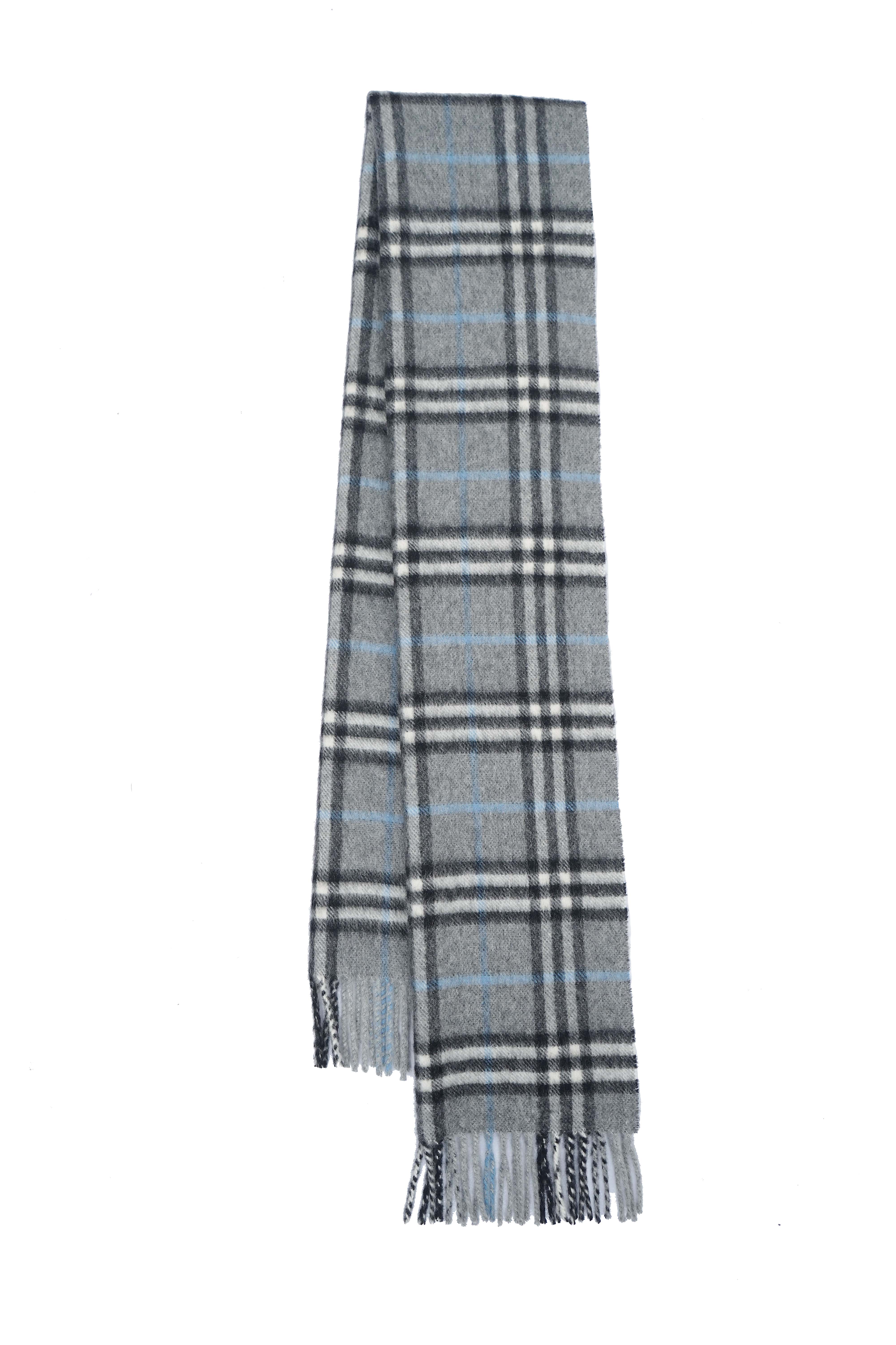 Classic Check Cashmere Grey Scarf