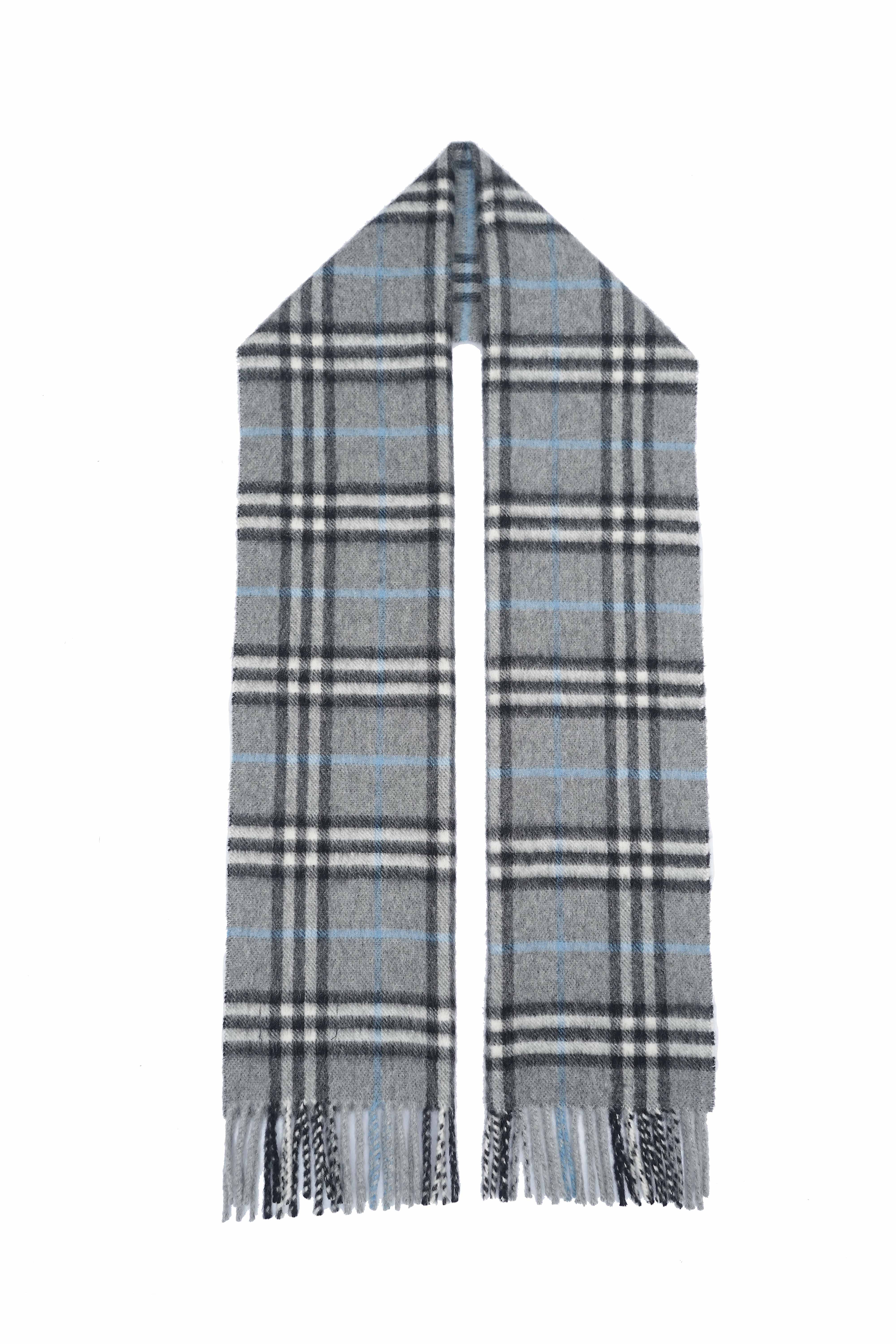 Classic Check Cashmere Grey Scarf
