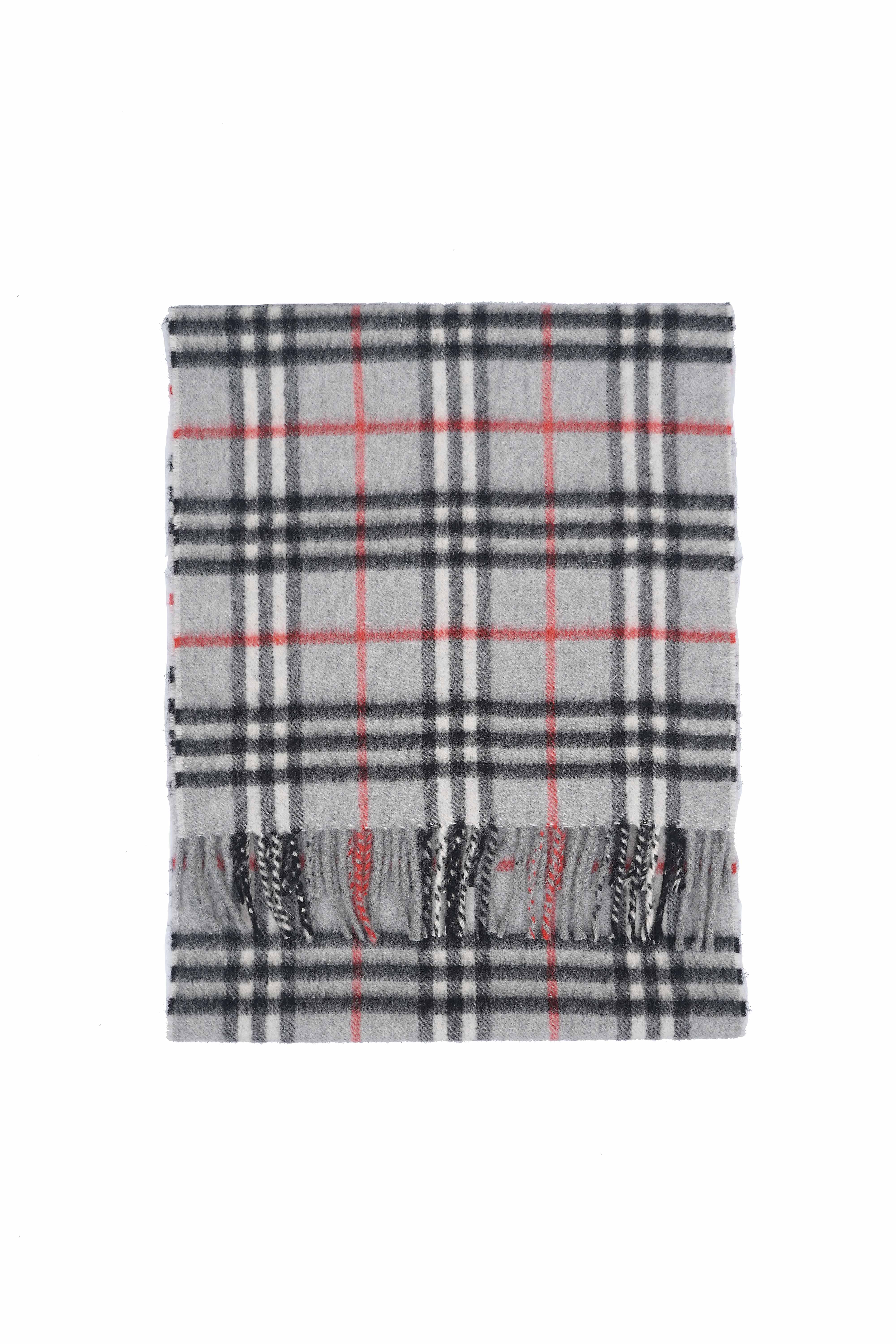 Classic Check Cashmere Grey Scarf