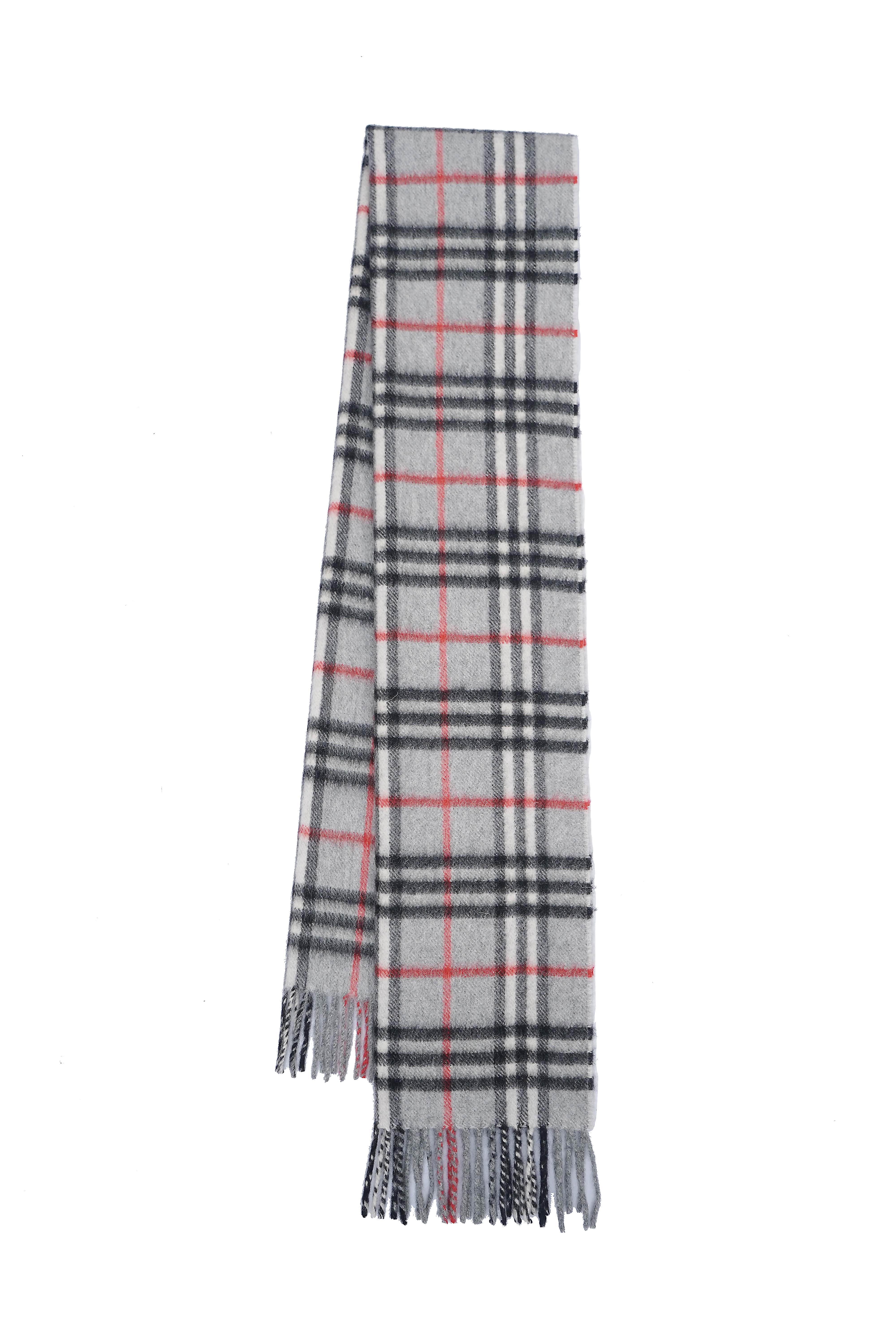 Classic Check Cashmere Grey Scarf