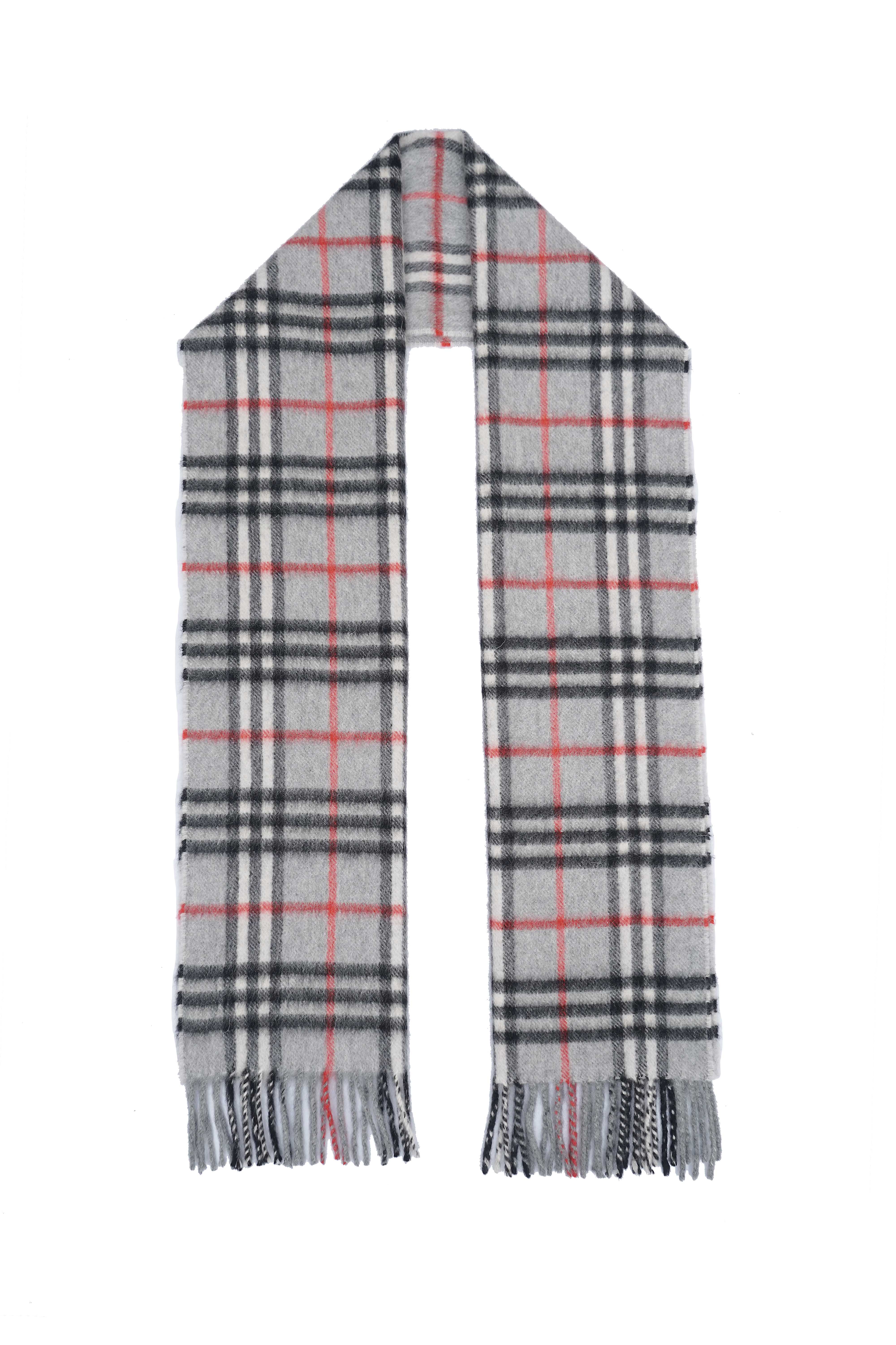 Classic Check Cashmere Grey Scarf