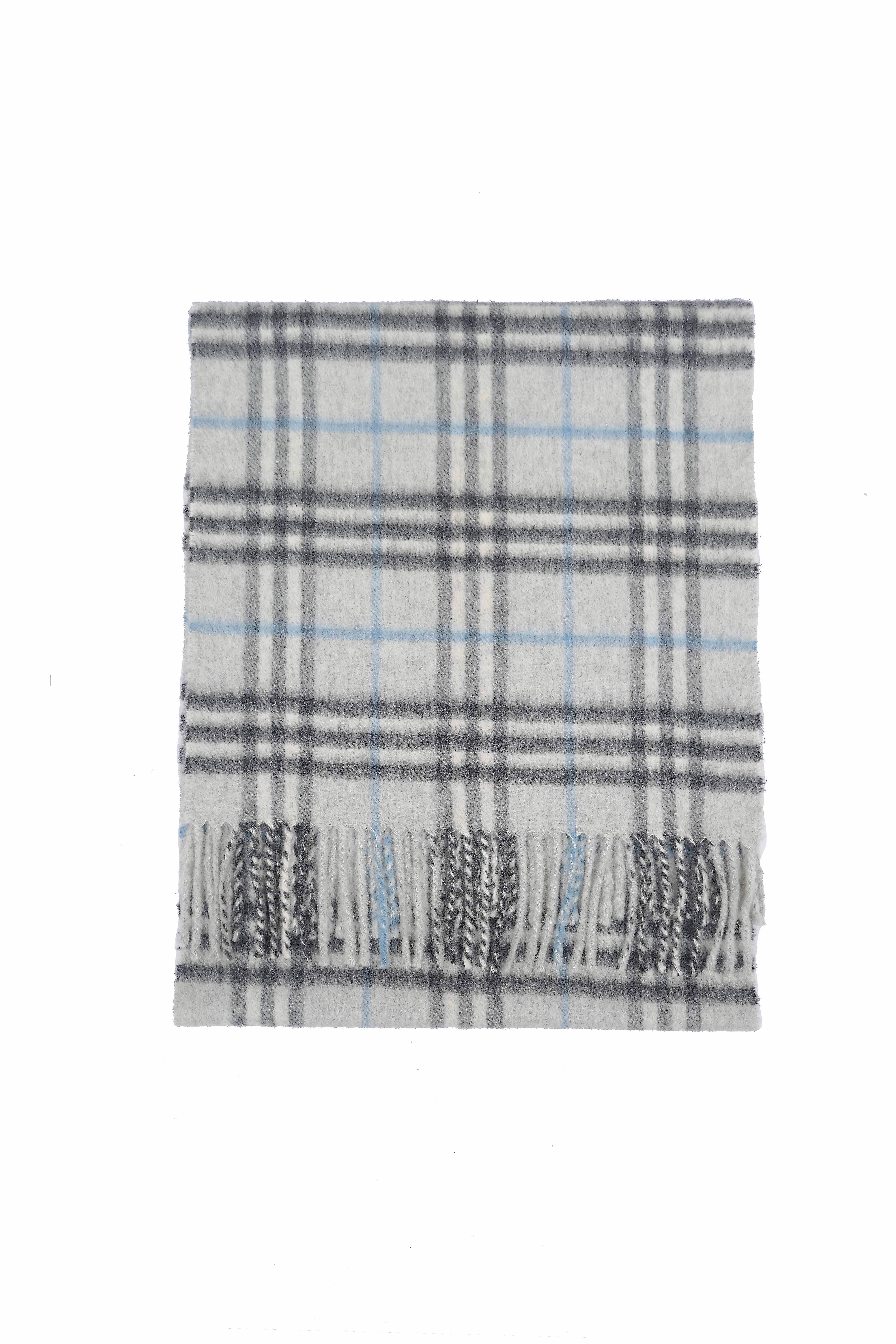 Classic Check Cashmere Grey Scarf