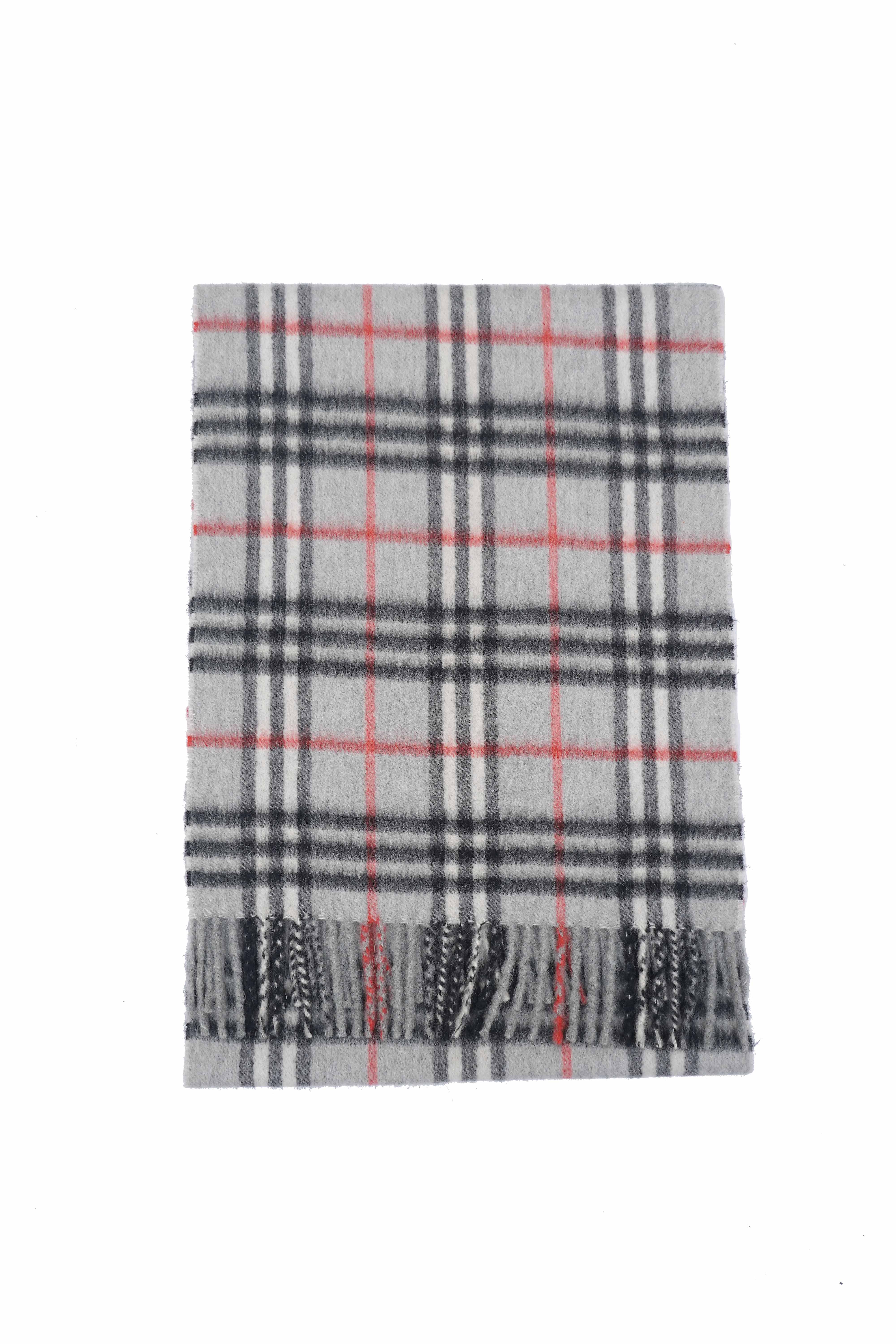 Classic Check Cashmere Gray Scarf