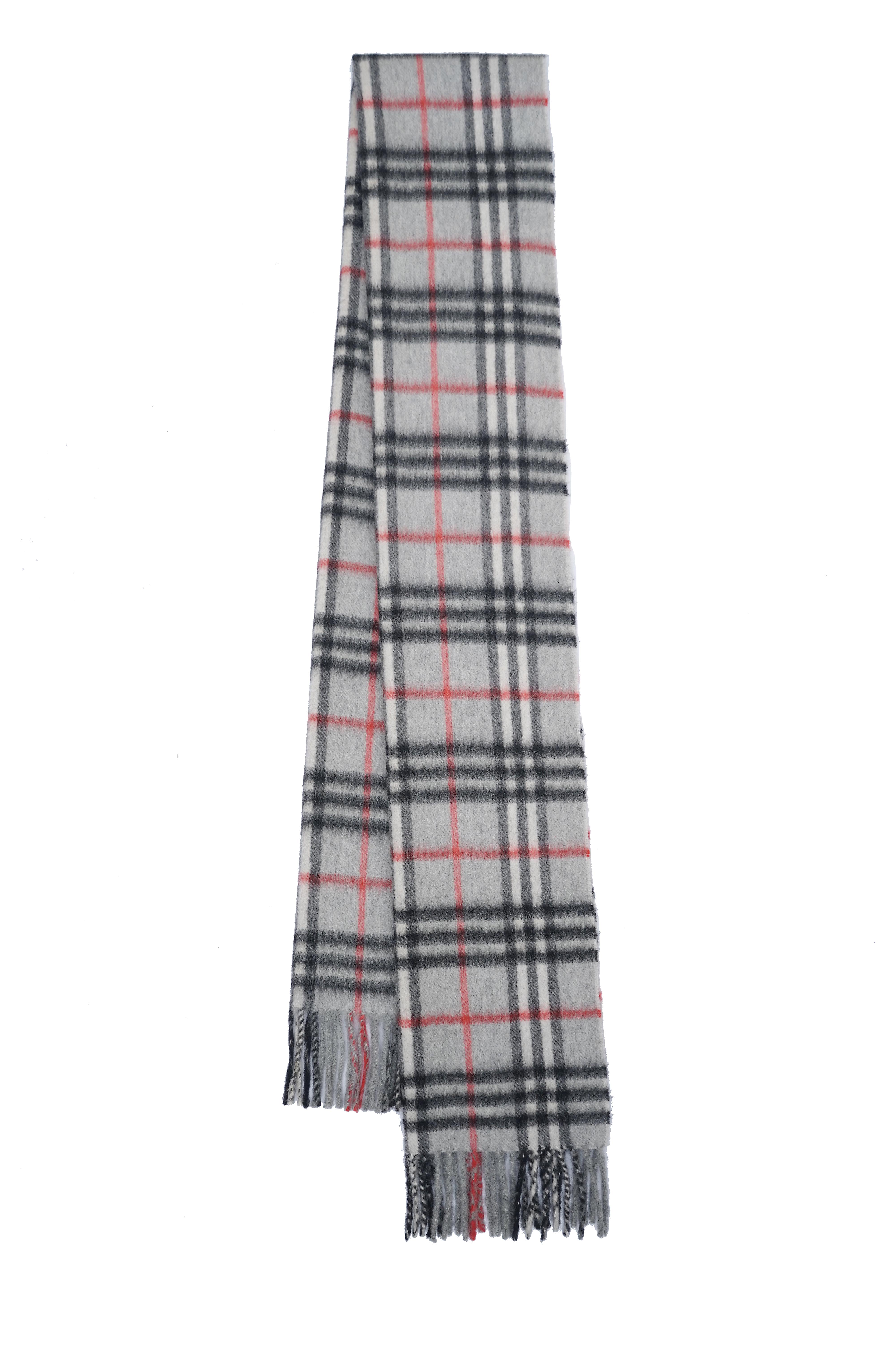Classic Check Cashmere Gray Scarf