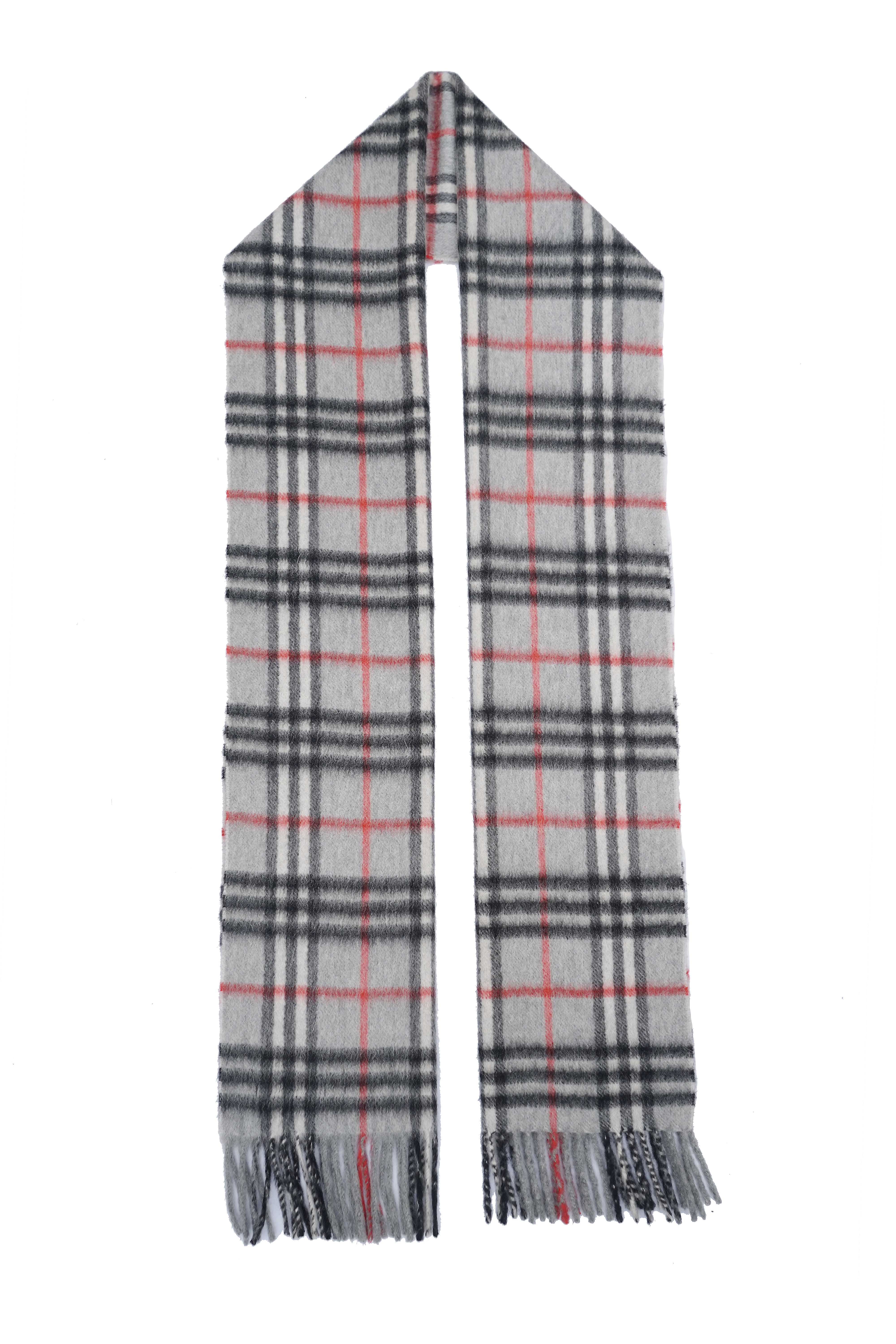 Classic Check Cashmere Gray Scarf