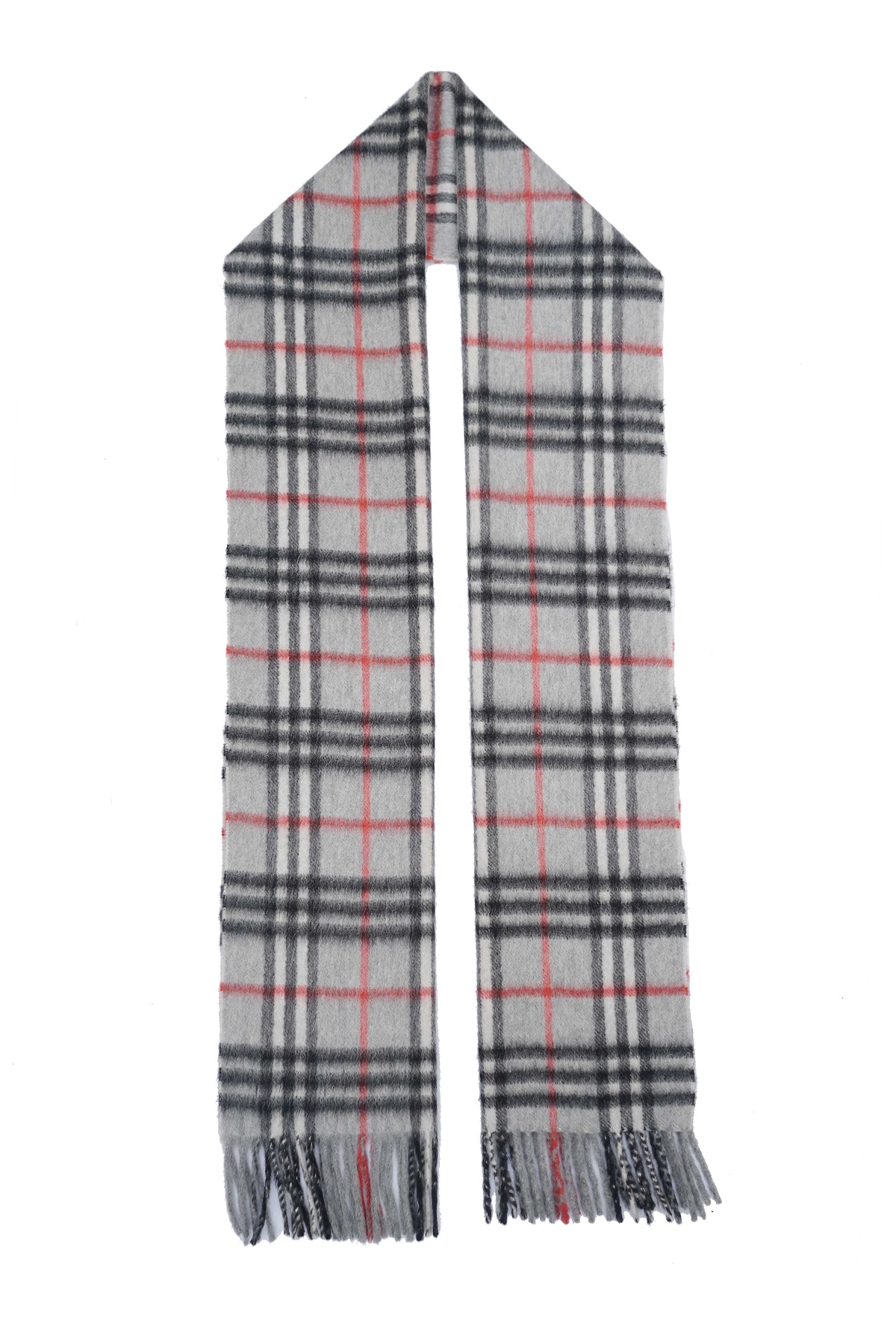 Classic Check Cashmere Gray Scarf