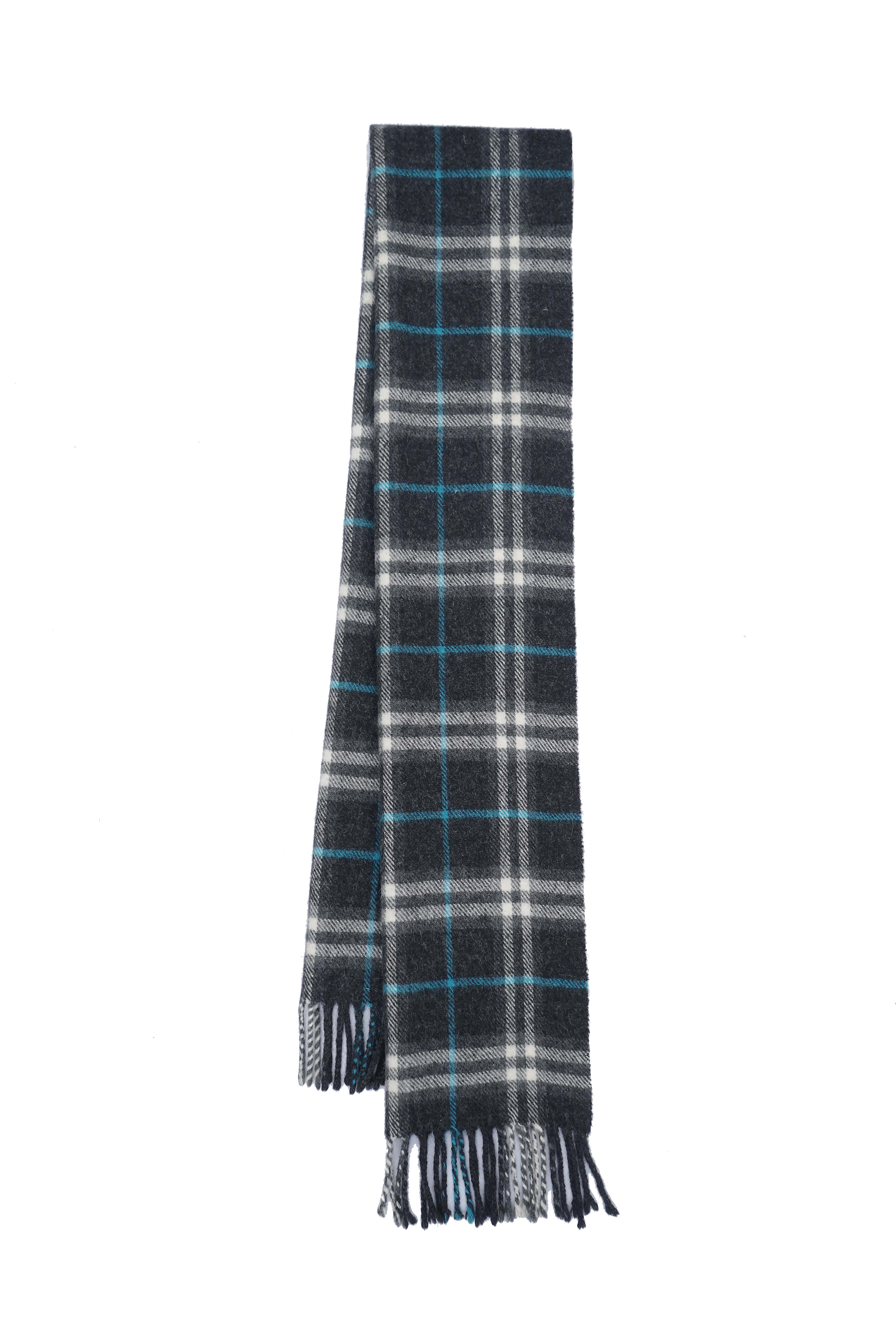 Classic Check Lambswool Dark Grey Scarf