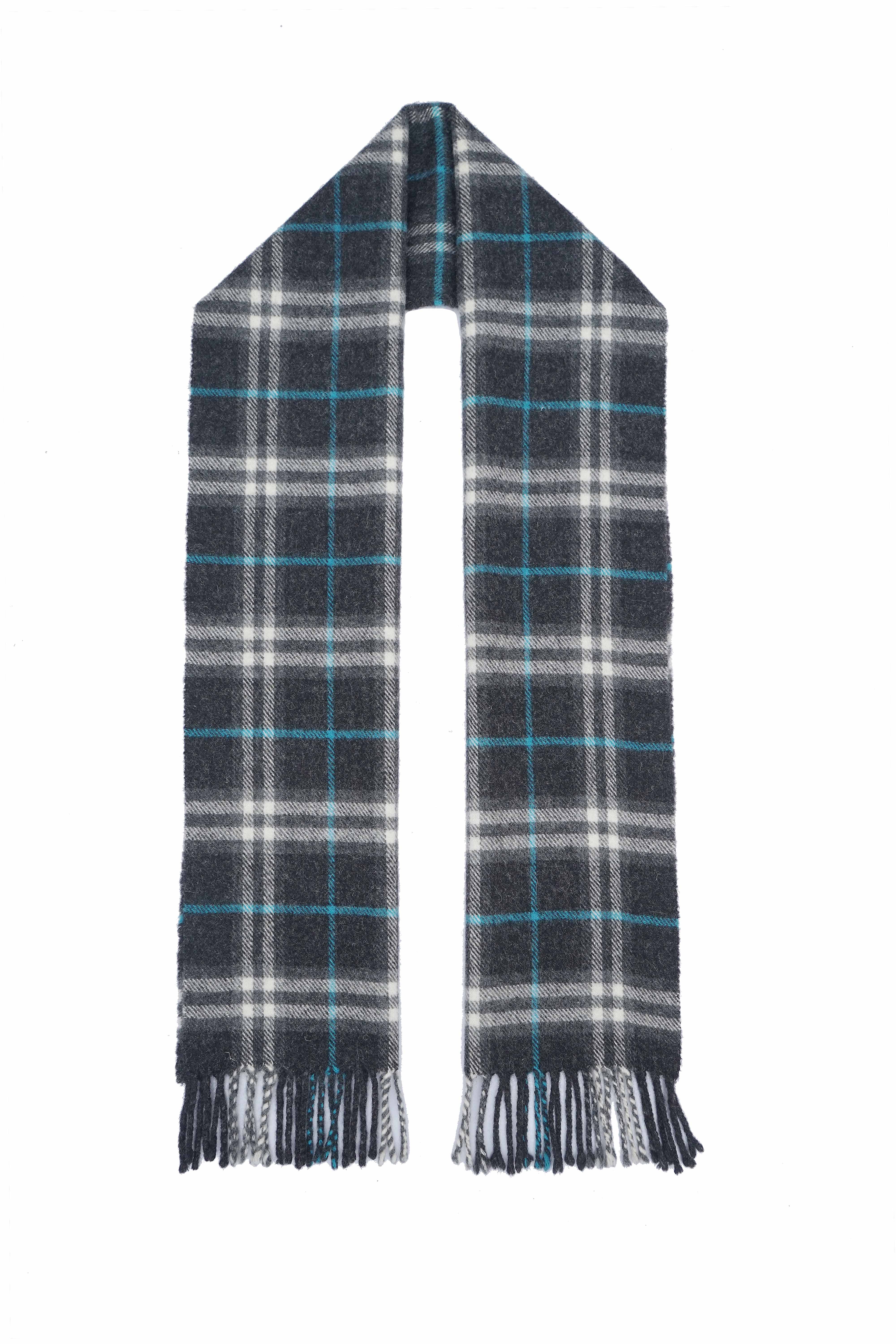 Classic Check Lambswool Dark Grey Scarf