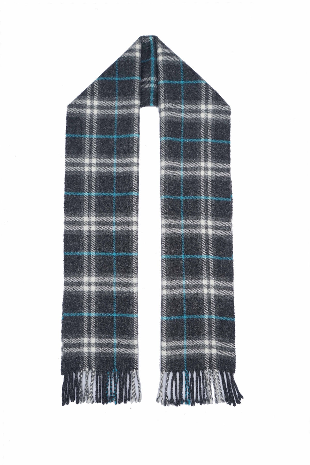 Classic Check Lambswool Dark Grey Scarf